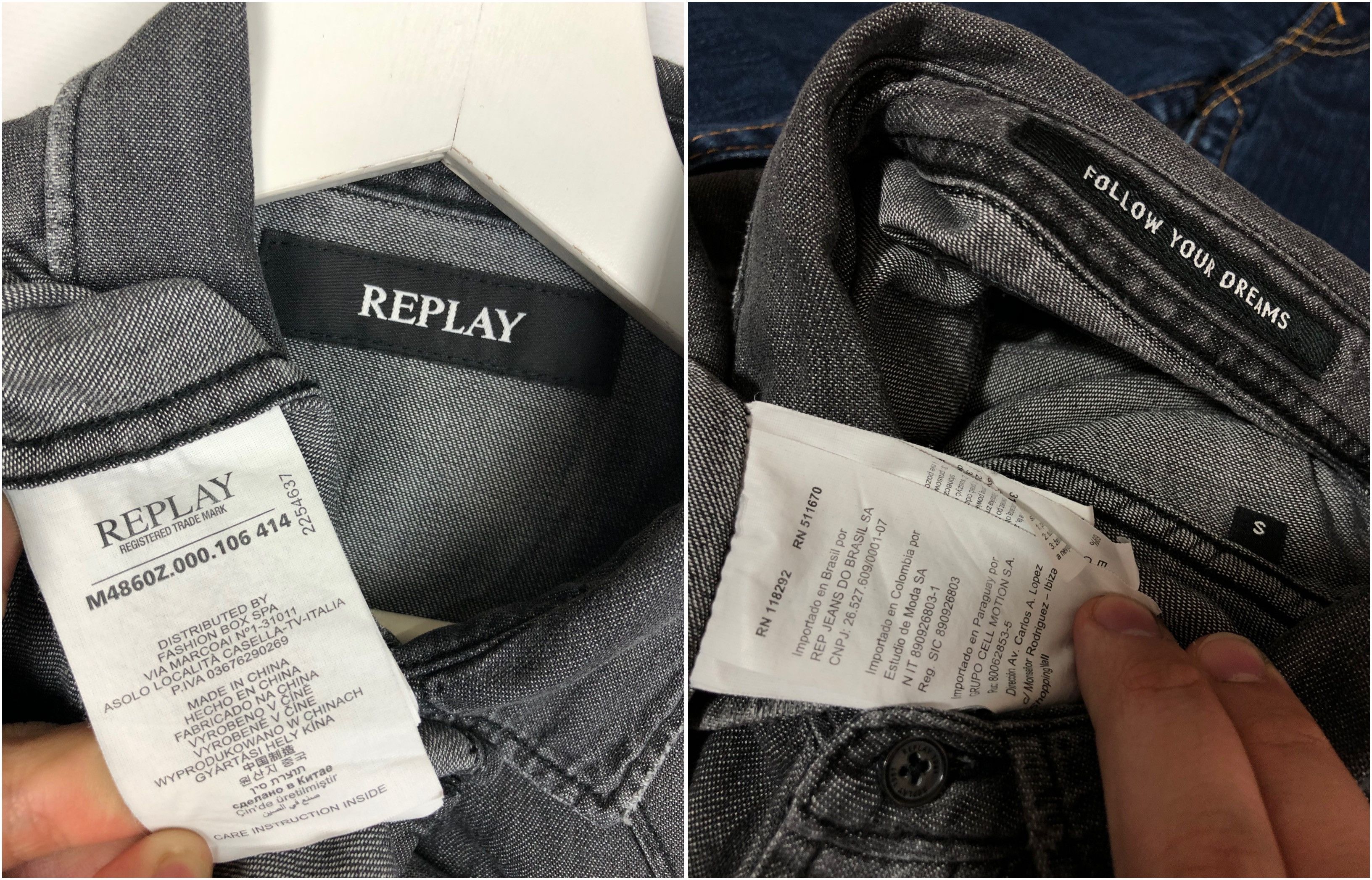 Replay Replay Gray Denim Shirt size S Size US S / EU 44-46 / 1 - 9 Thumbnail