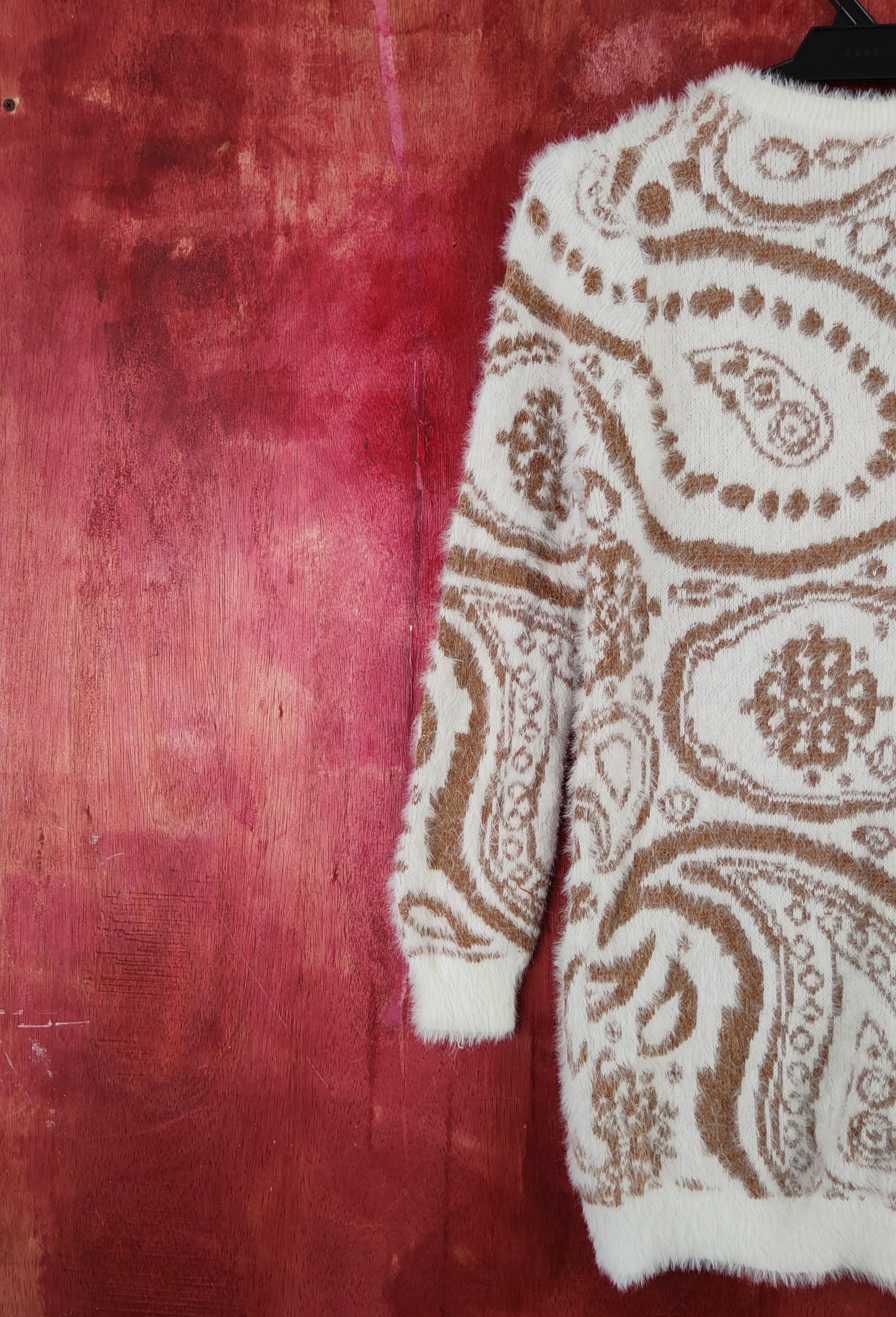 Homespun Knitwear × Japanese Brand Comma White Brown Shag Shaggy Fur Mohair Knitwear #S2004 Size M / US 6-8 / IT 42-44 - 8 Thumbnail