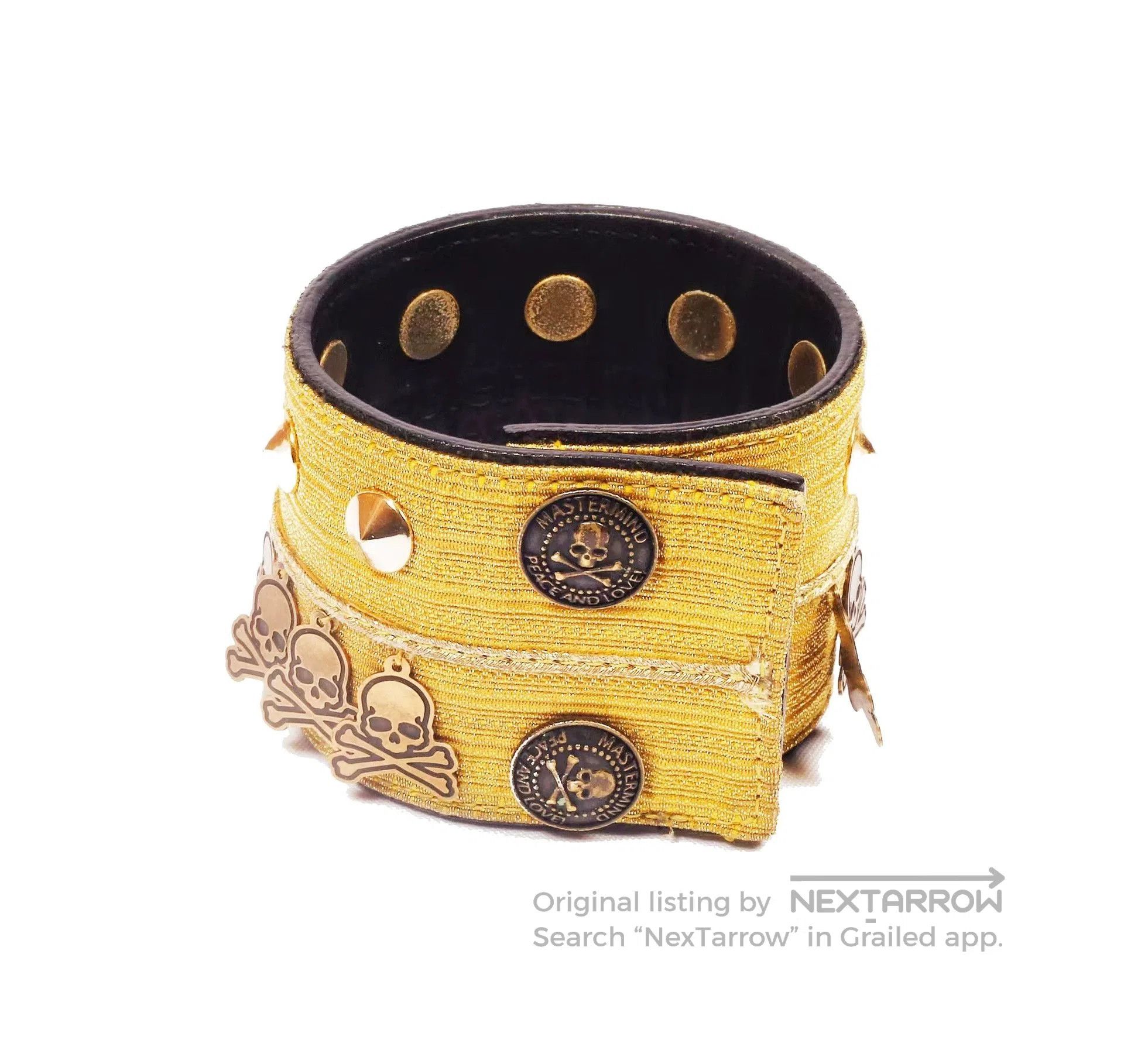 Japanese Brand Gold Indian Silk Embroidered Bracelet. Size ONE SIZE - 3 Thumbnail