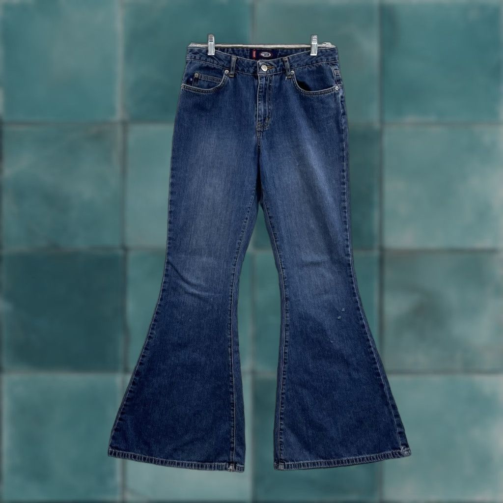 Vintage VINTAGE Bongo Bell Bottom Jeans 8 Mid Rise Blue Cotton 70s Look Womens 8/10 28/29 Size 30" / US 8 / IT 44 - 1 Thumbnail