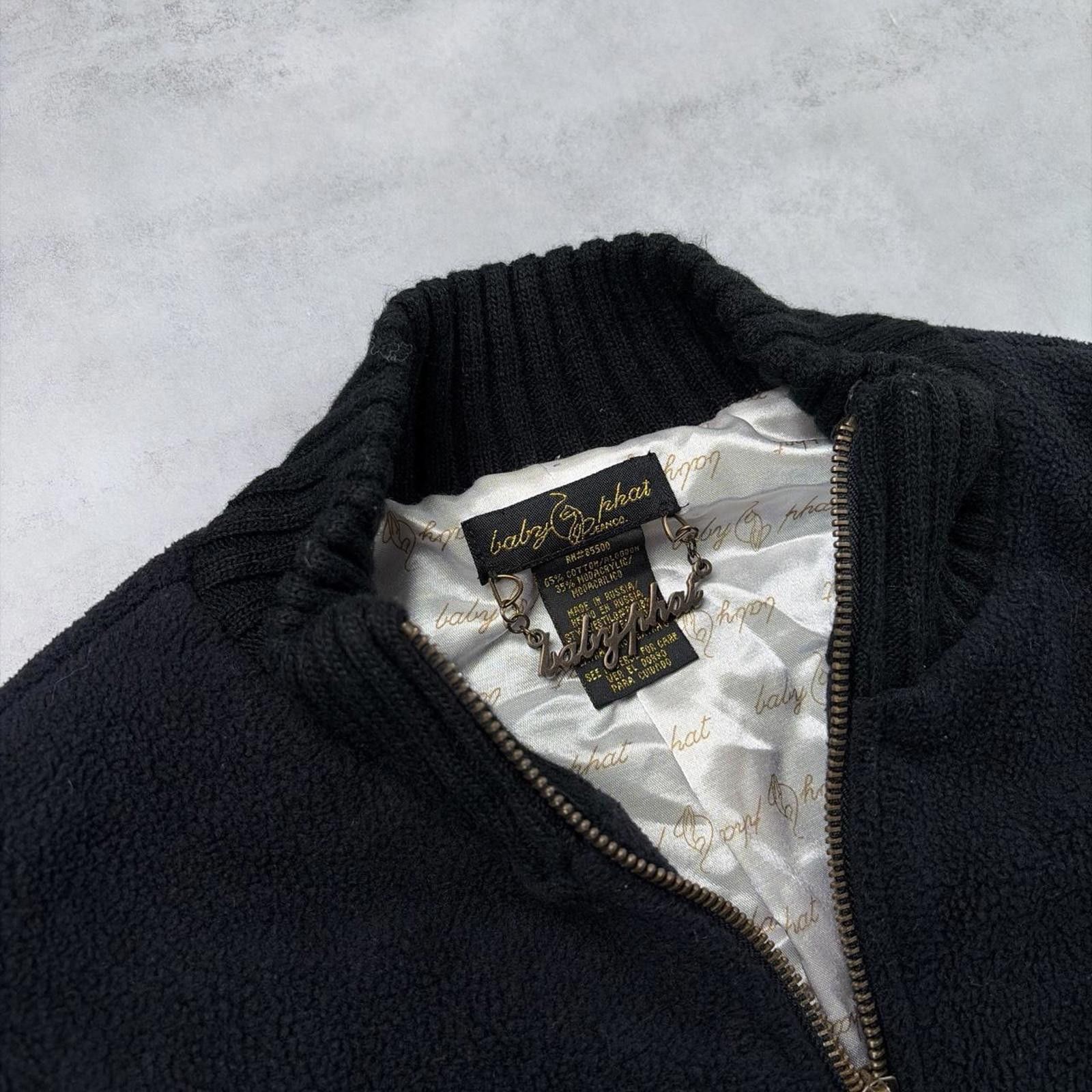 Other Vintage Black Baby Phat Fleece Silver Lining Bomber Jacket Size XL / US 12-14 / IT 48-50 - 6 Thumbnail
