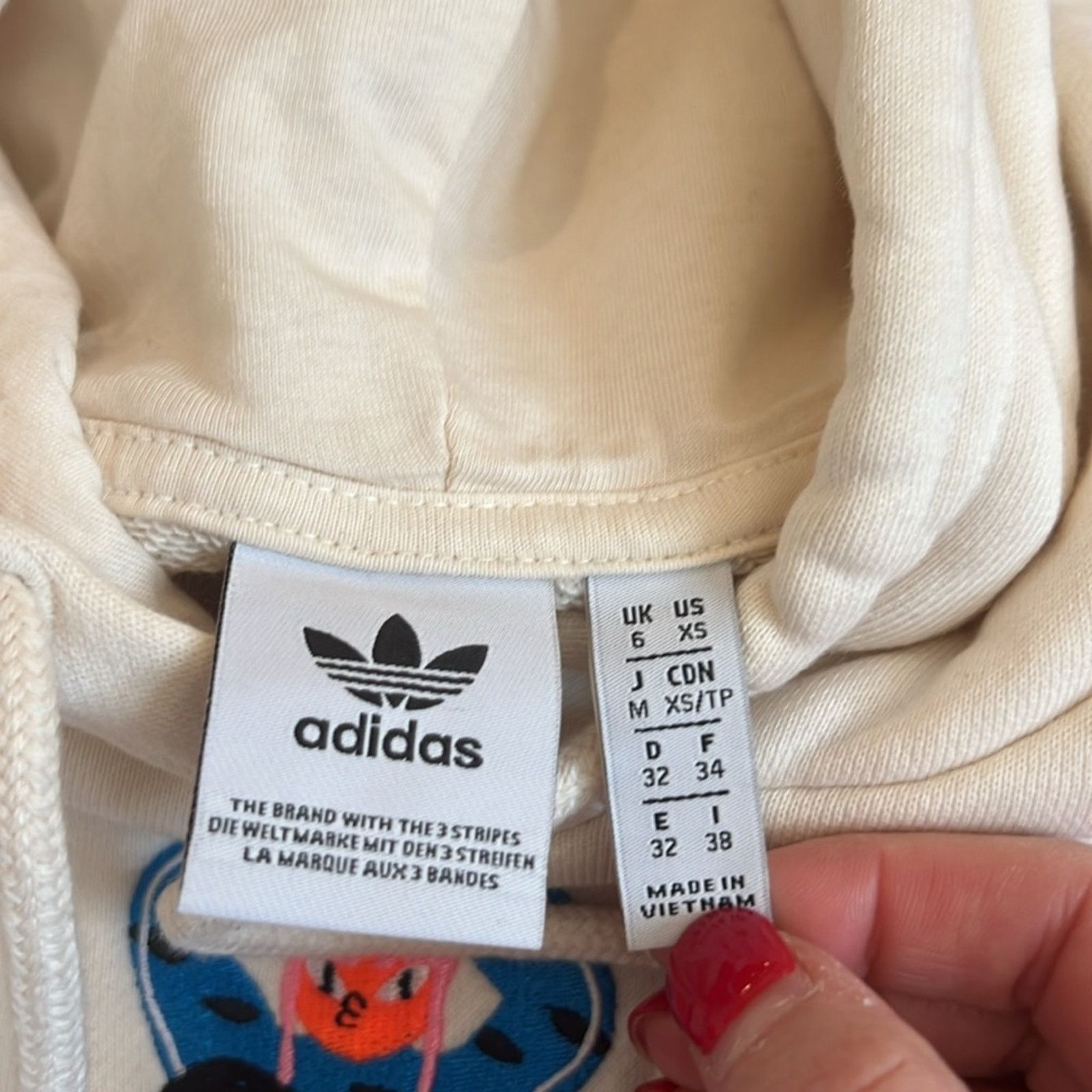 Adidas Adidas Adicolor Essentials x Egle Womens No-Dye Crop Hoodie Size XS / US 0-2 / IT 36-38 - 5 Thumbnail