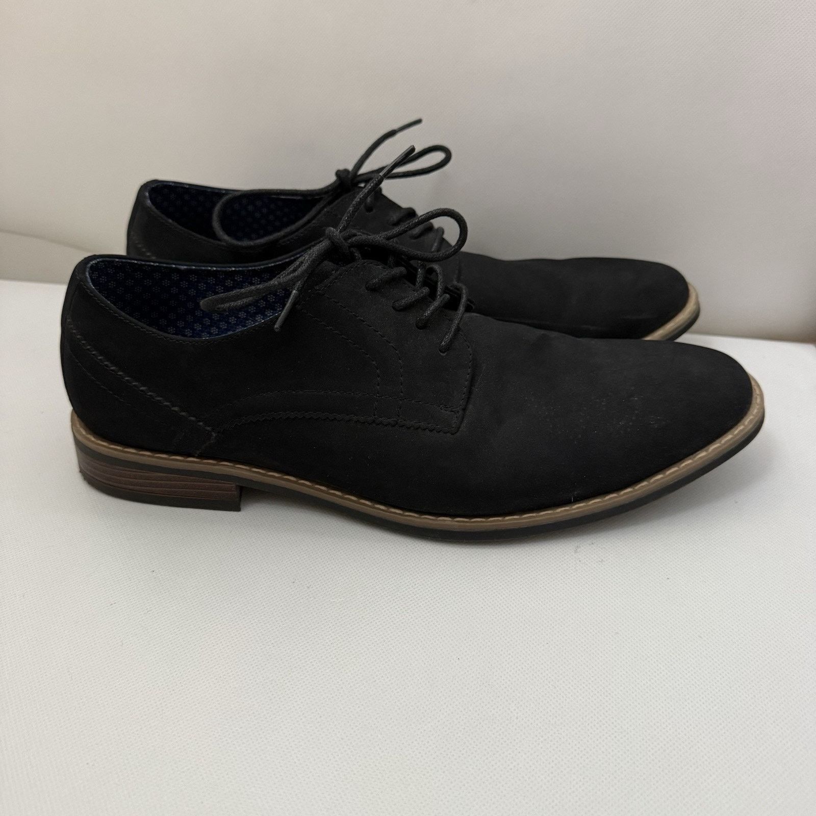 Perry Ellis Oxfords Mens 11w Black Dublin Lace Up Pointed Classic Office Size US 11 / EU 44 - 1 Thumbnail