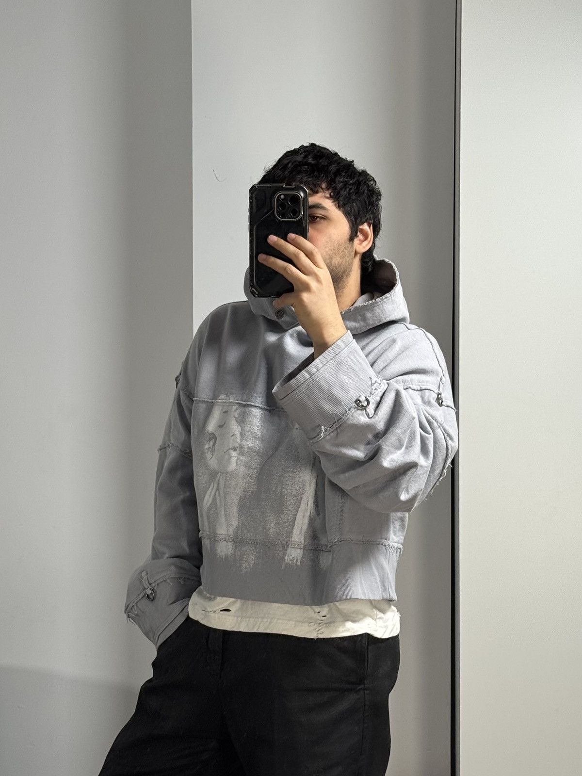 SHINE LUXURY RARE “MARTYR LOREM” Cropped Bondage Hoodie - Light Lavander Size US L / EU 52-54 / 3 - 16 Thumbnail