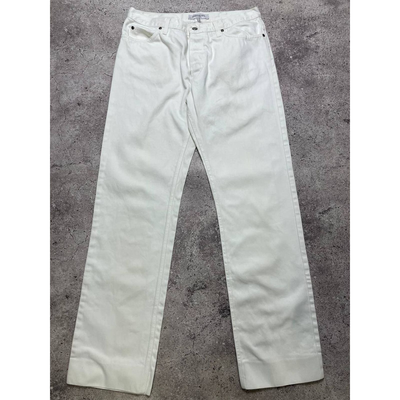 Yves Saint Laurent Vintage Yves Saint Laurent White Jeans Size XL Cotton Pants Size 34" / US 12 / IT 48 - 1 Thumbnail
