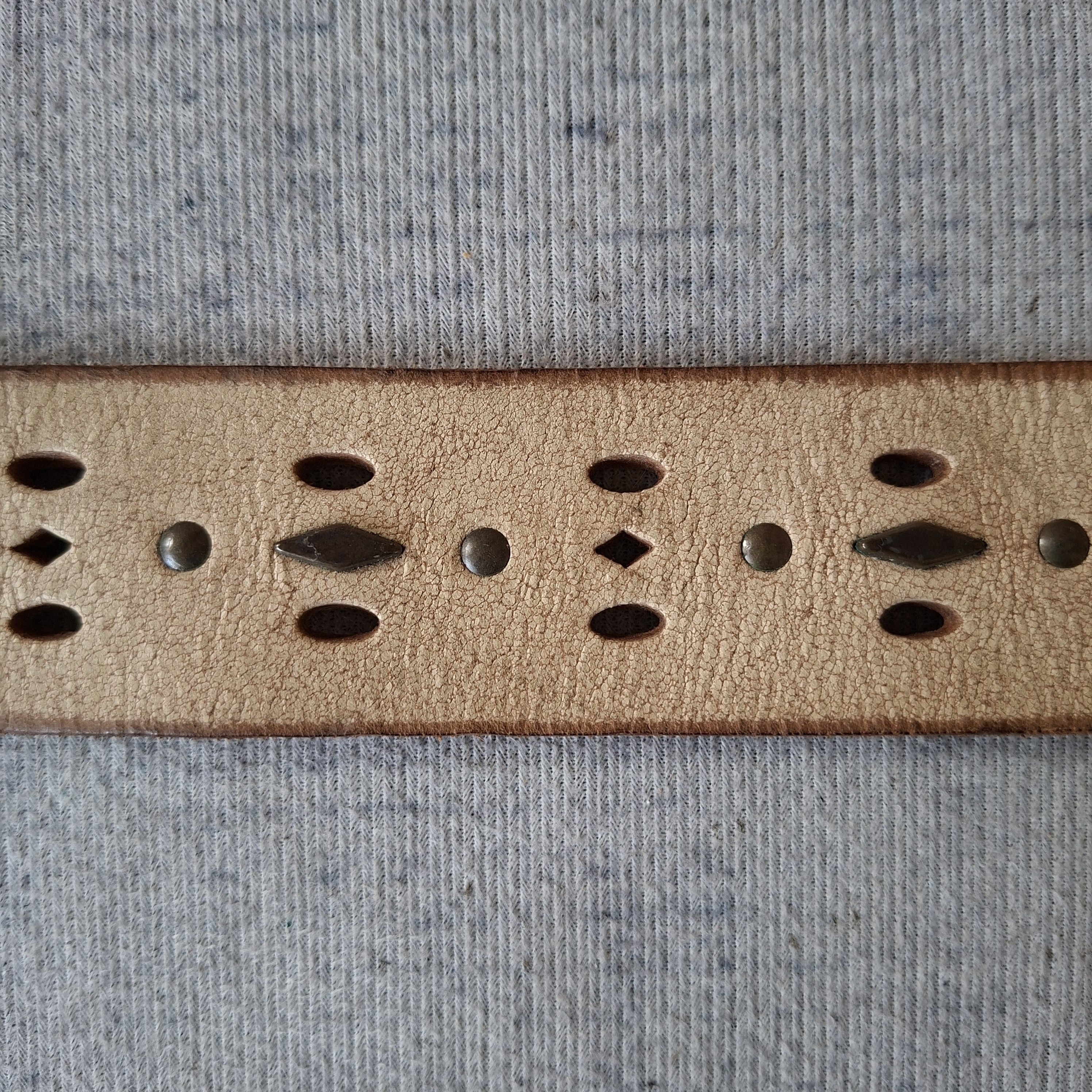 💥 Solid brass garrison stud punk rock eather belt