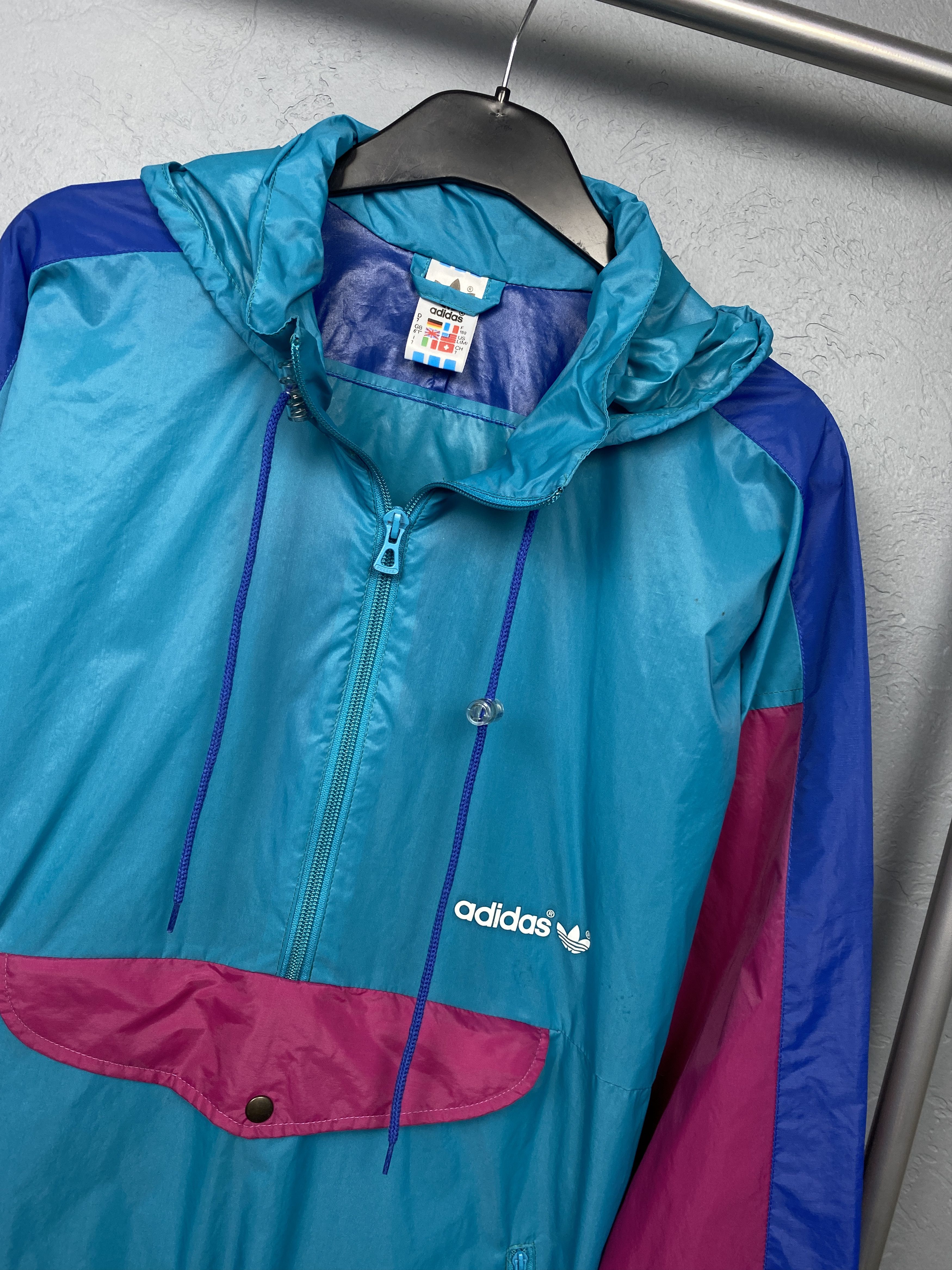 Adidas × Vintage Adidas Vintage Mens Nylon Anorak Jacket Size US L / EU 52-54 / 3 - 2 Thumbnail