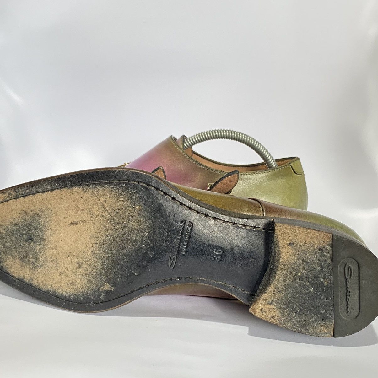 Santoni × Vintage Santoni Gradiend Double monk strap leather shoes Size US 5 / IT 35 - 7 Thumbnail