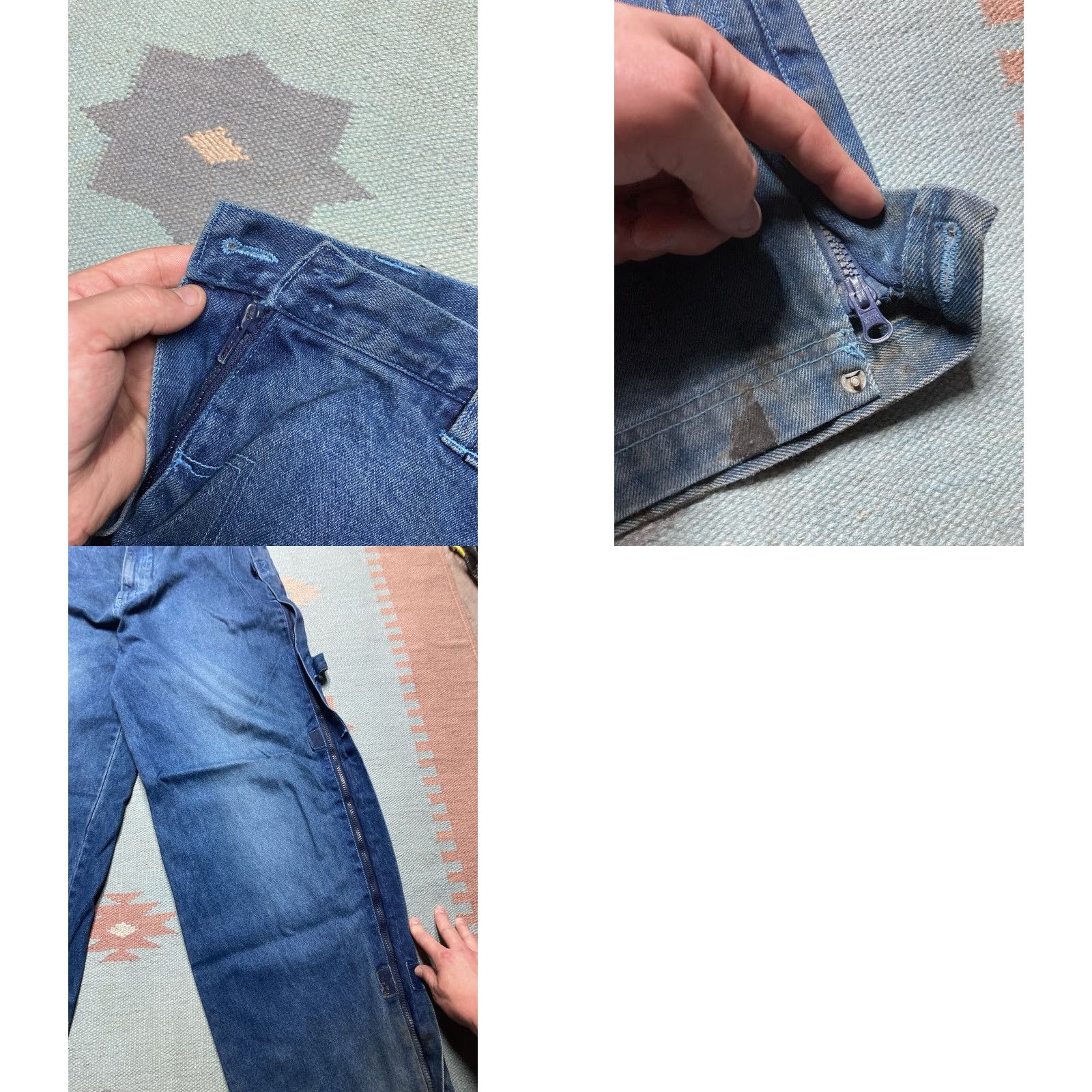 JNCO VINTAGE Jeans Men's 38x32 Blue Wide-Leg Hip Hop JNCO Style Baggy Carpenter Skater 90s 2000s Era Jeans with Zippers Side Size US 38 / EU 54 - 8 Thumbnail