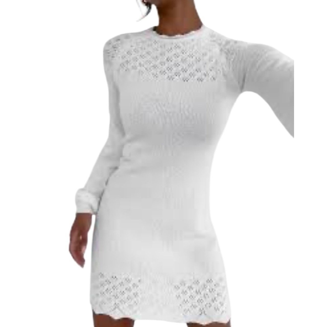 Other Rumored Vermont Mini Dress White MEDIUM Sweater NWT Size M / US 6-8 / IT 42-44 - 3 Thumbnail