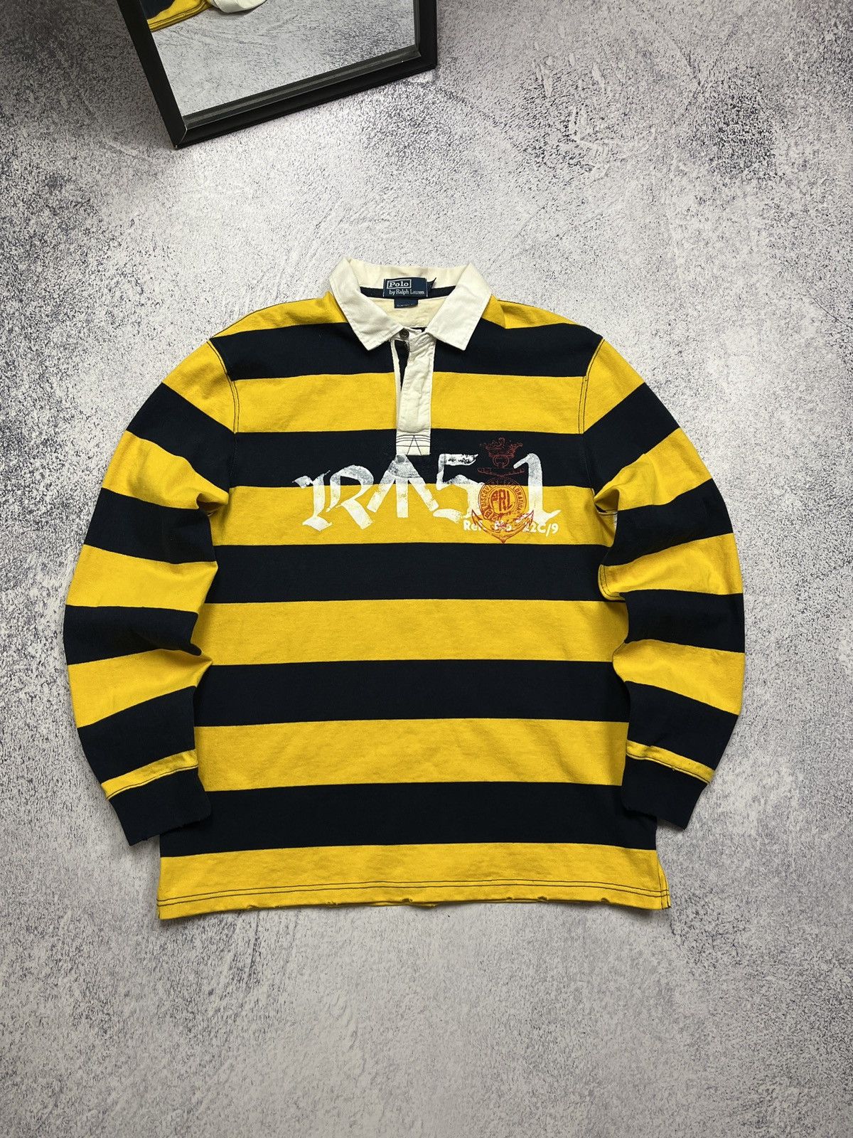 Polo Ralph Lauren Crazy Vintage Polo Ralph Lauren Striped Rugby Shirt Rare Y2k Size US XL / EU 56 / 4 - 1 Thumbnail