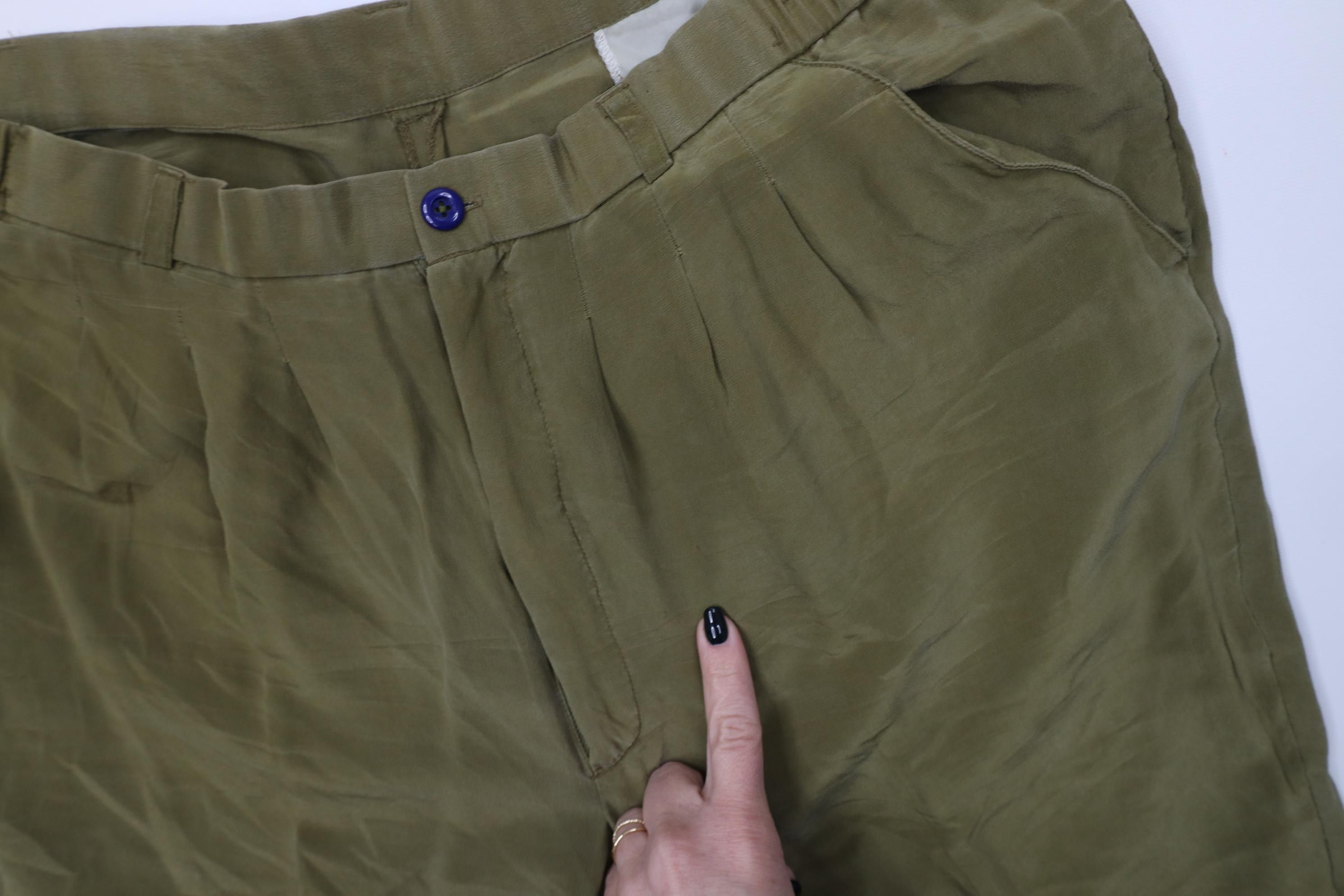 Vintage Vintage 90s Streetwear Above Knee Silk Pleated Shorts Green Size US 34 / EU 50 - 6 Thumbnail