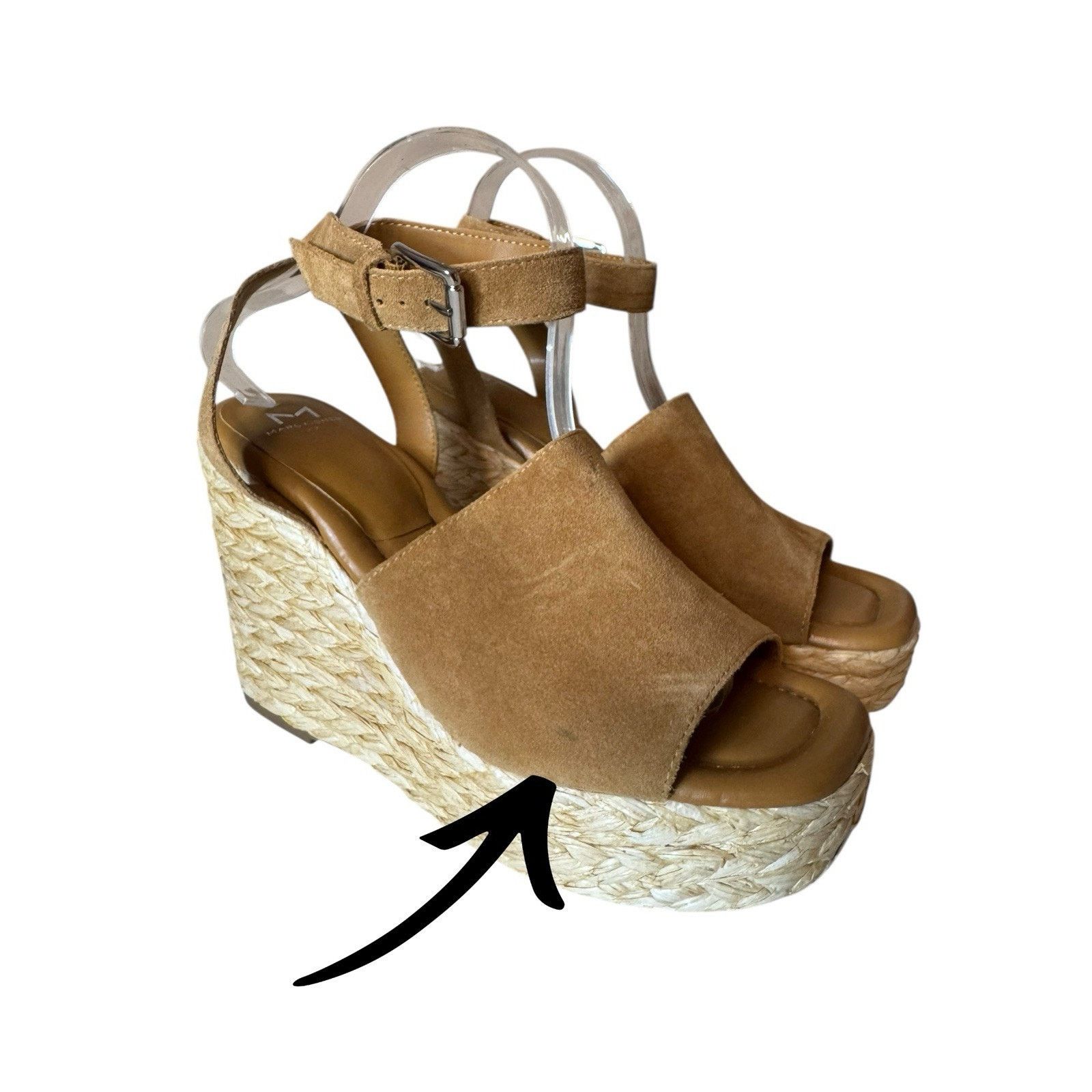 Marc Fisher Marc Fisher Suede Leather Wedge Espadrille Sandals Tiny Flaw Size US 10 / IT 40 - 3 Thumbnail