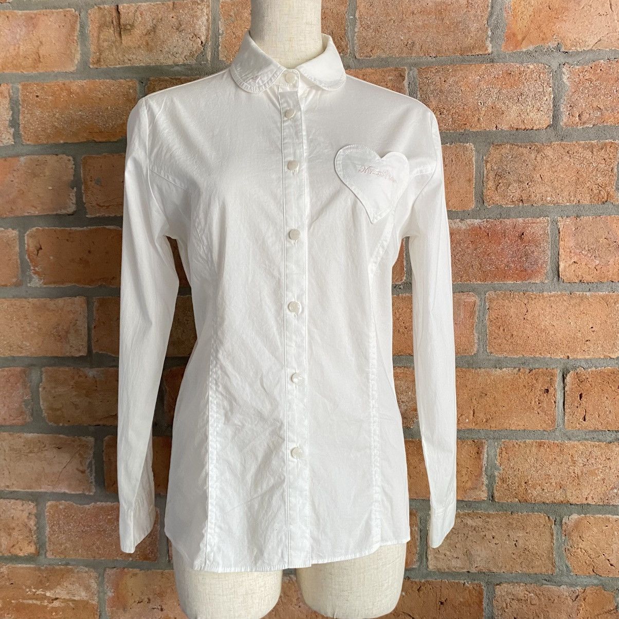 Japanese Brand MEZZO PIANO White Shirt with Heart Pocket Size L / US 10 / IT 46 - 22 Thumbnail
