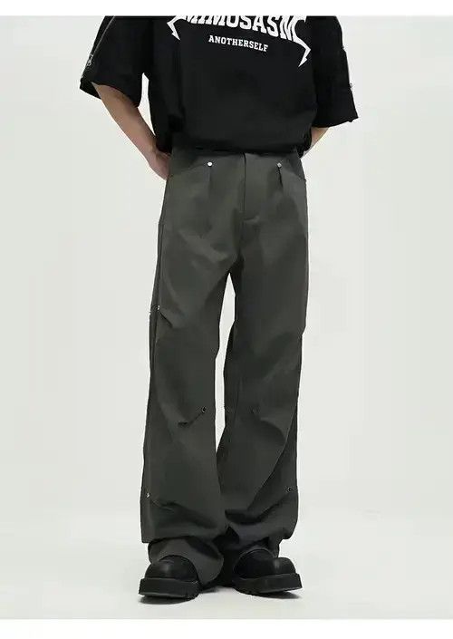 Designer pleated baggy flared pants Size US 32 / EU 48 - 2 Thumbnail