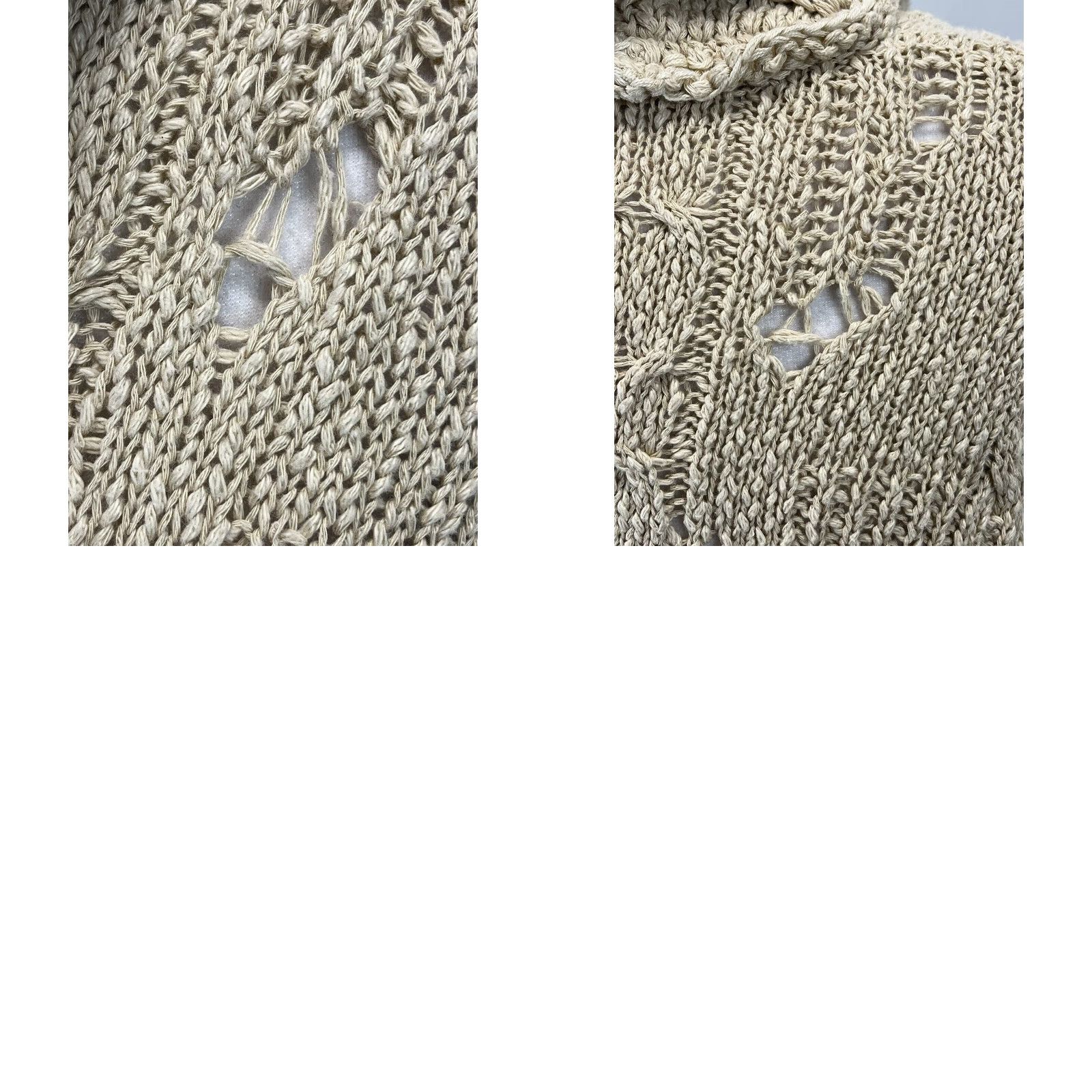 Free People Free People Shades Of Dawn Sweater Shirt Women Small Tan Knit Cowl Neck Distressed Crop Slouchy Cotton Blend 2020s Size S / US 4 / IT 40 - 8 Thumbnail