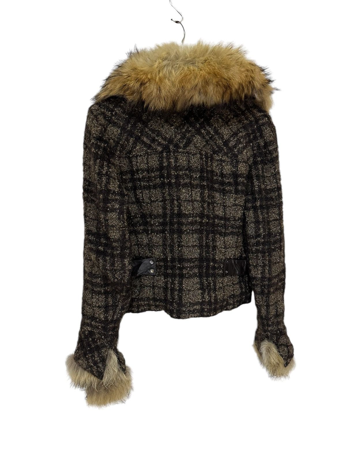 Japanese Brand La Moda Goji Tweed Jacket Fur Faux Jacket Size M / US 6-8 / IT 42-44 - 9 Thumbnail
