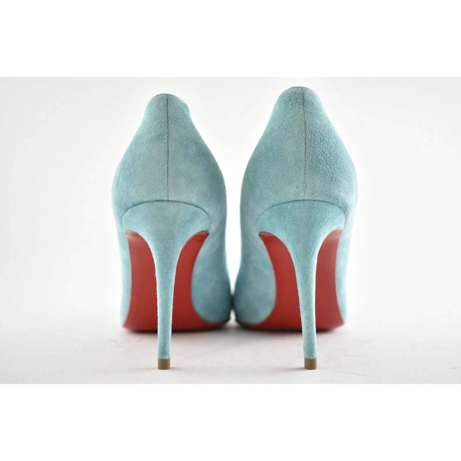 Christian Louboutin Christian Louboutin Pigalle Follies 85 Noumea Blue Suede Size US 6 / IT 36 - 11 Thumbnail