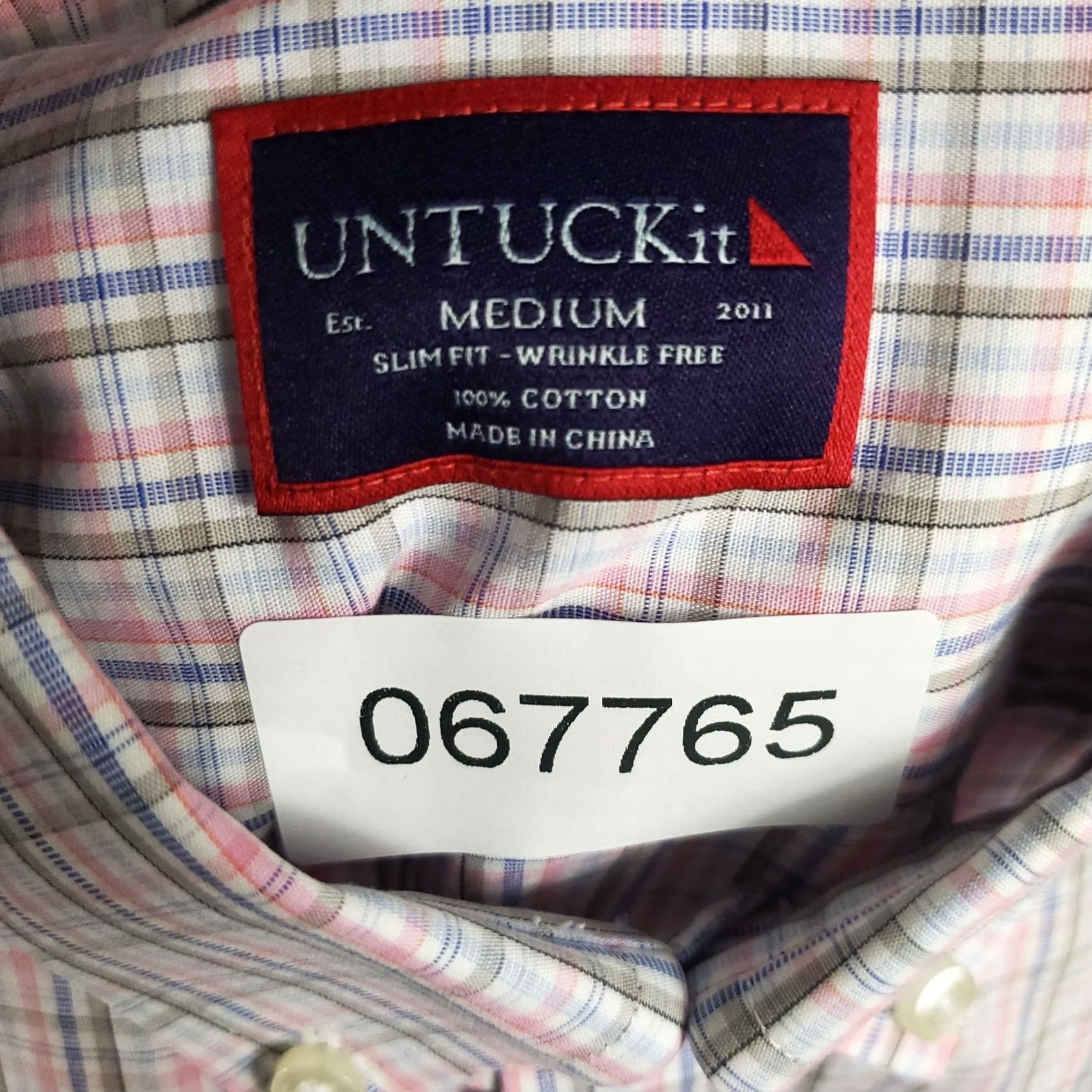 UNTUCKit UNTUCKit Shirt Mens M Blue Pink Plaid Slim Fit Button Up Long Sleeve Size US M / EU 48-50 / 2 - 7 Thumbnail