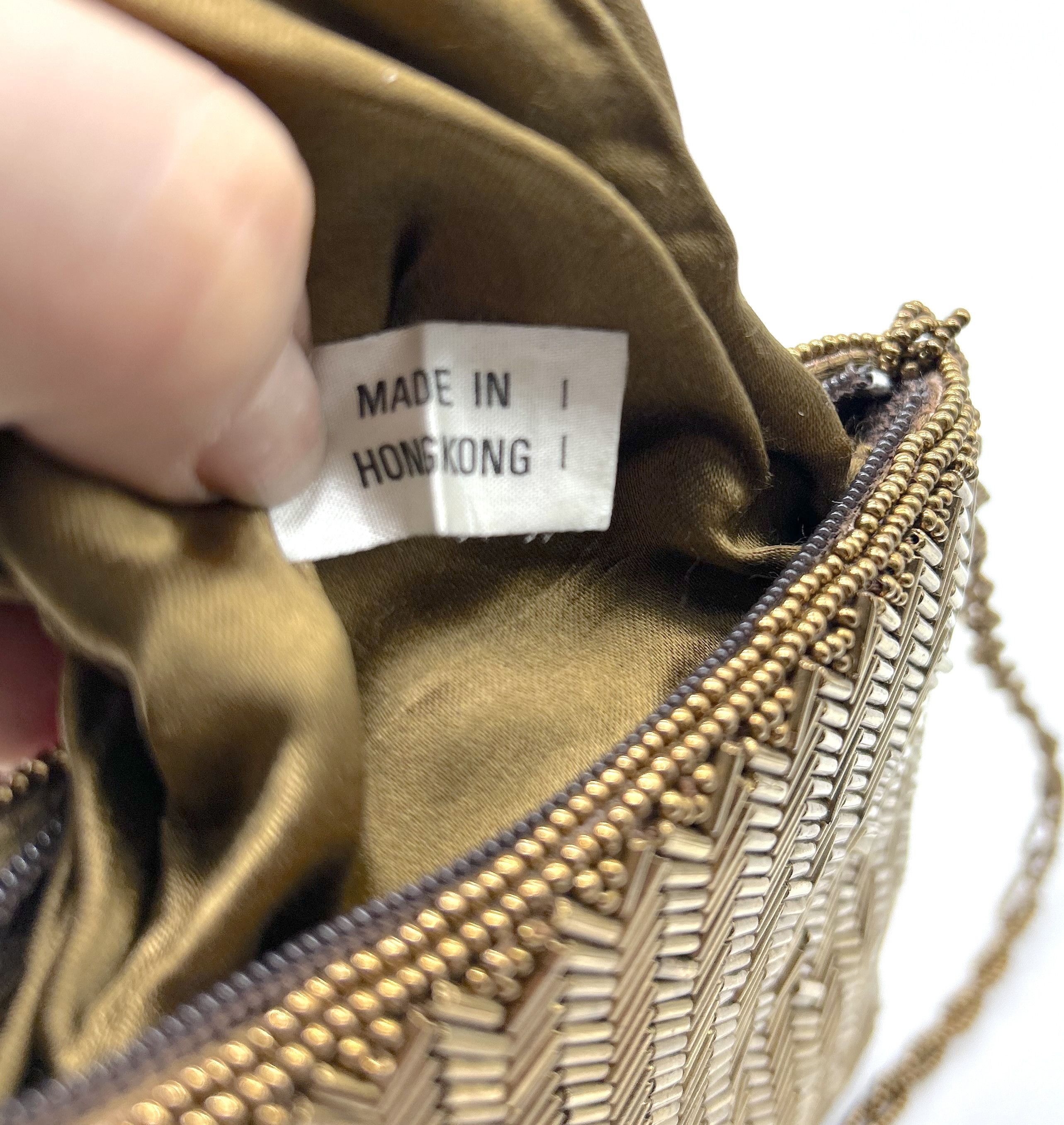Vintage Bronze Beaded Satin Lined Bag Size ONE SIZE - 9 Thumbnail