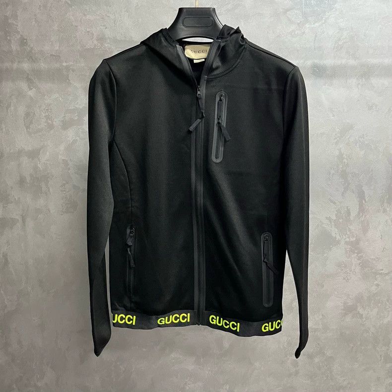 Gucci Gucci Black Logo Print Zip Jacket- DMC Size US M / EU 48-50 / 2 - 1 Thumbnail