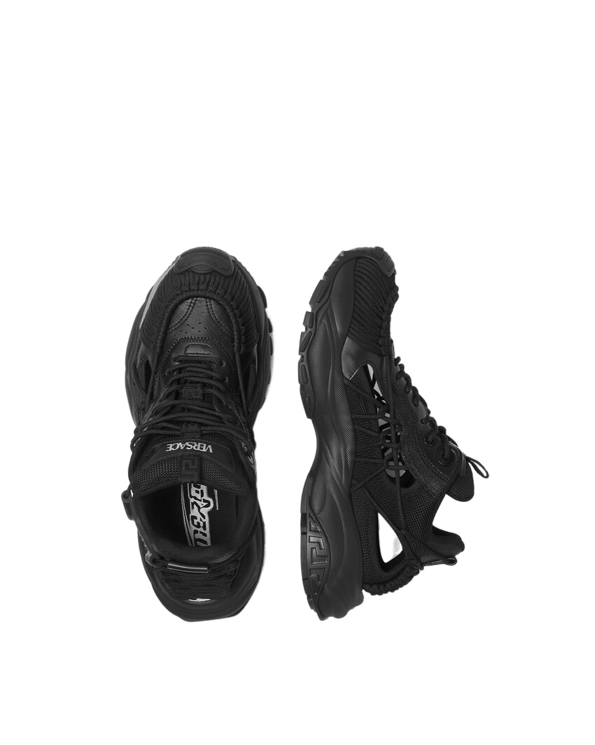 Versace VERSACE Mercury M VS 01 Black Sneakers New/Auth $990 Size US 5.5 / EU 38 - 3 Thumbnail
