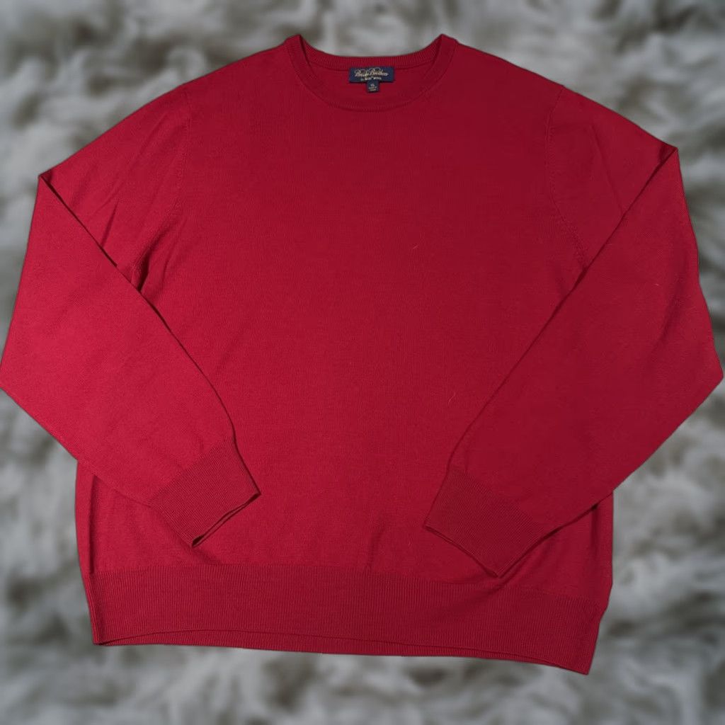 Brooks Brothers Brooks Brothers Sweater Mens XL Red Saxxon Wool Crew Neck Career Casual Size US XL / EU 56 / 4 - 1 Thumbnail
