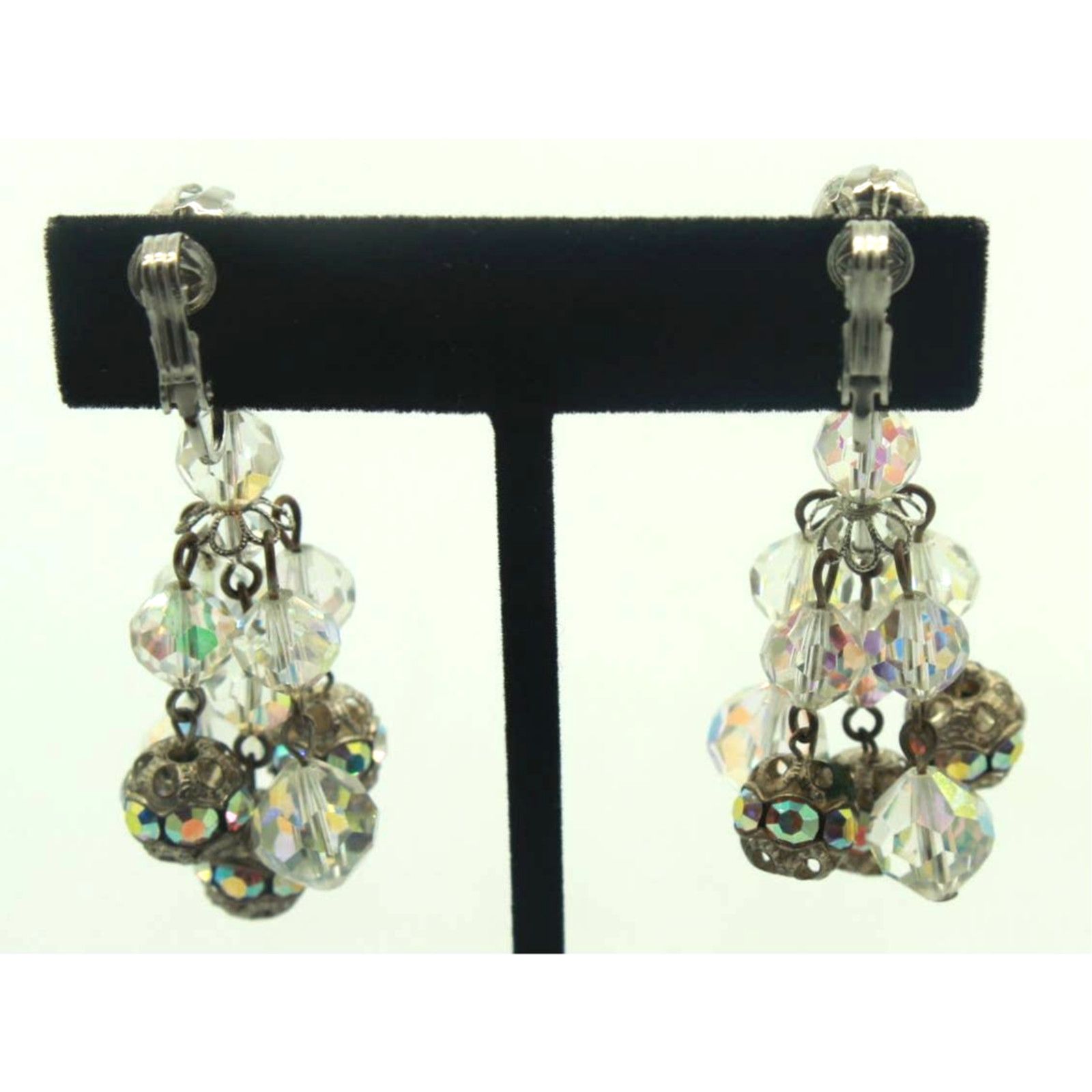 Other Mid-Century Aurora Borealis Crystal Rhinestone Earrings Size ONE SIZE - 3 Thumbnail