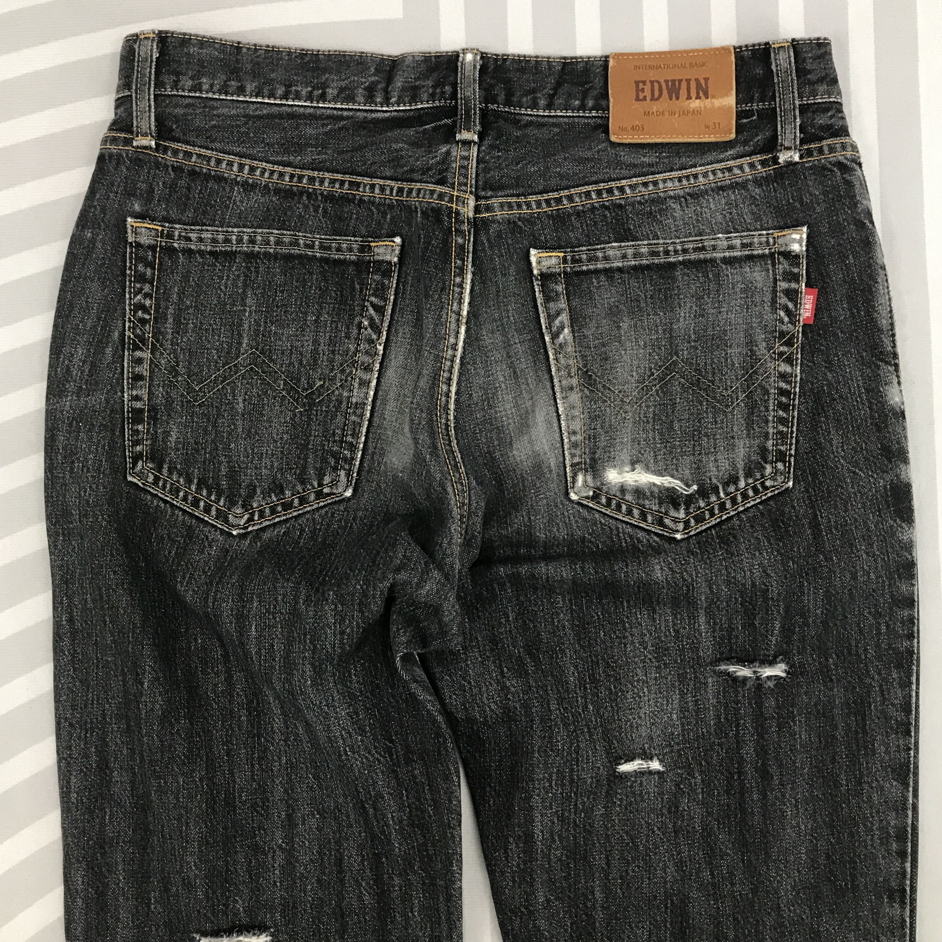 Edwin × Japanese Brand × Vintage Vintage Edwin Black faded distressed Denim jeans Size US 31 - 6 Thumbnail