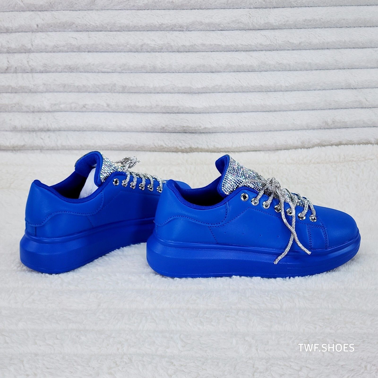 Other Comfy Cush 4 Brilliant Blue Rhinestone Fashion Sneakers Tenn Size US 7 / IT 37 - 5 Thumbnail