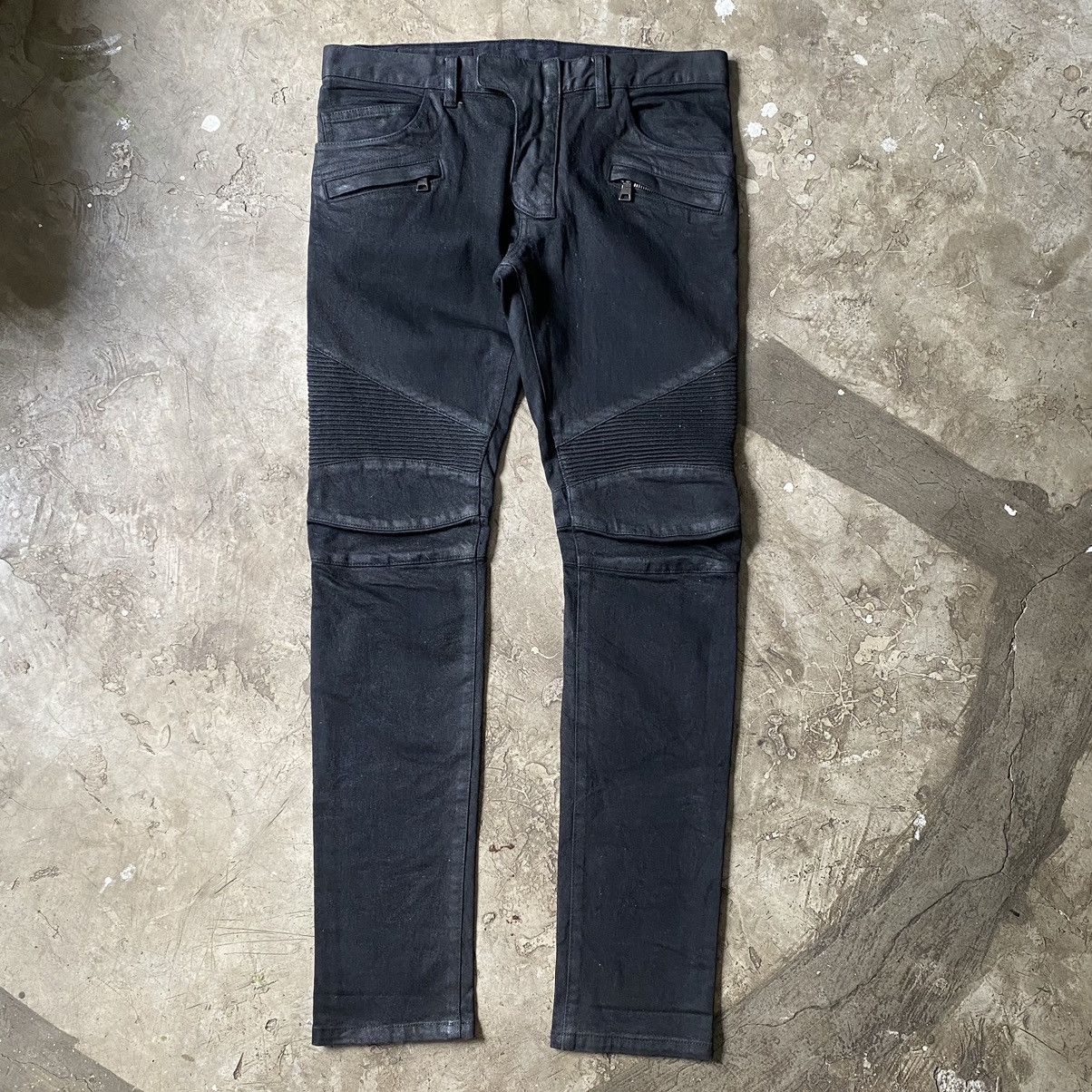 レア Balmain Decarnin(デカルナン)期Biker jeans Balmain FW11 Decarnin Washed Blue Biker Denim - Ākaibu Store