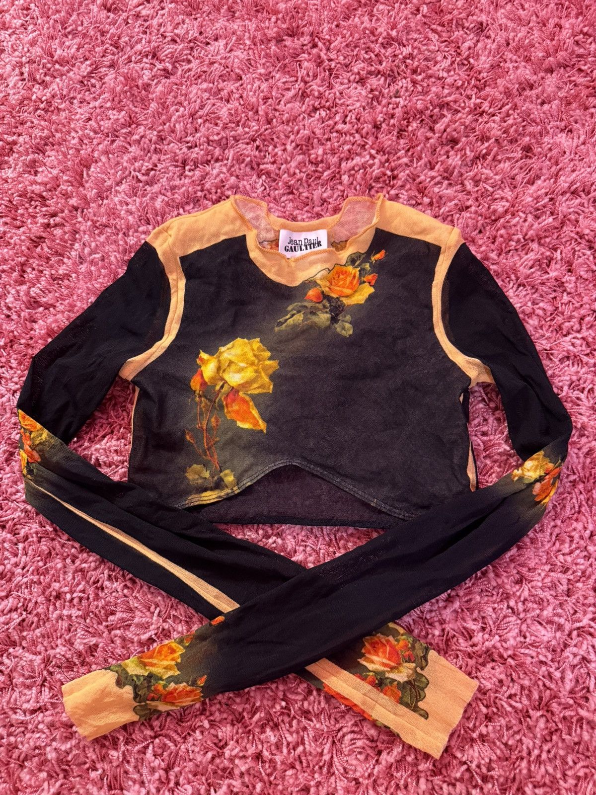Jean Paul Gaultier Jean Paul Gaultier Fleur Petit Grand Cropped Long Sleeve Top Size XS / US 0-2 / IT 36-38 - 3 Thumbnail