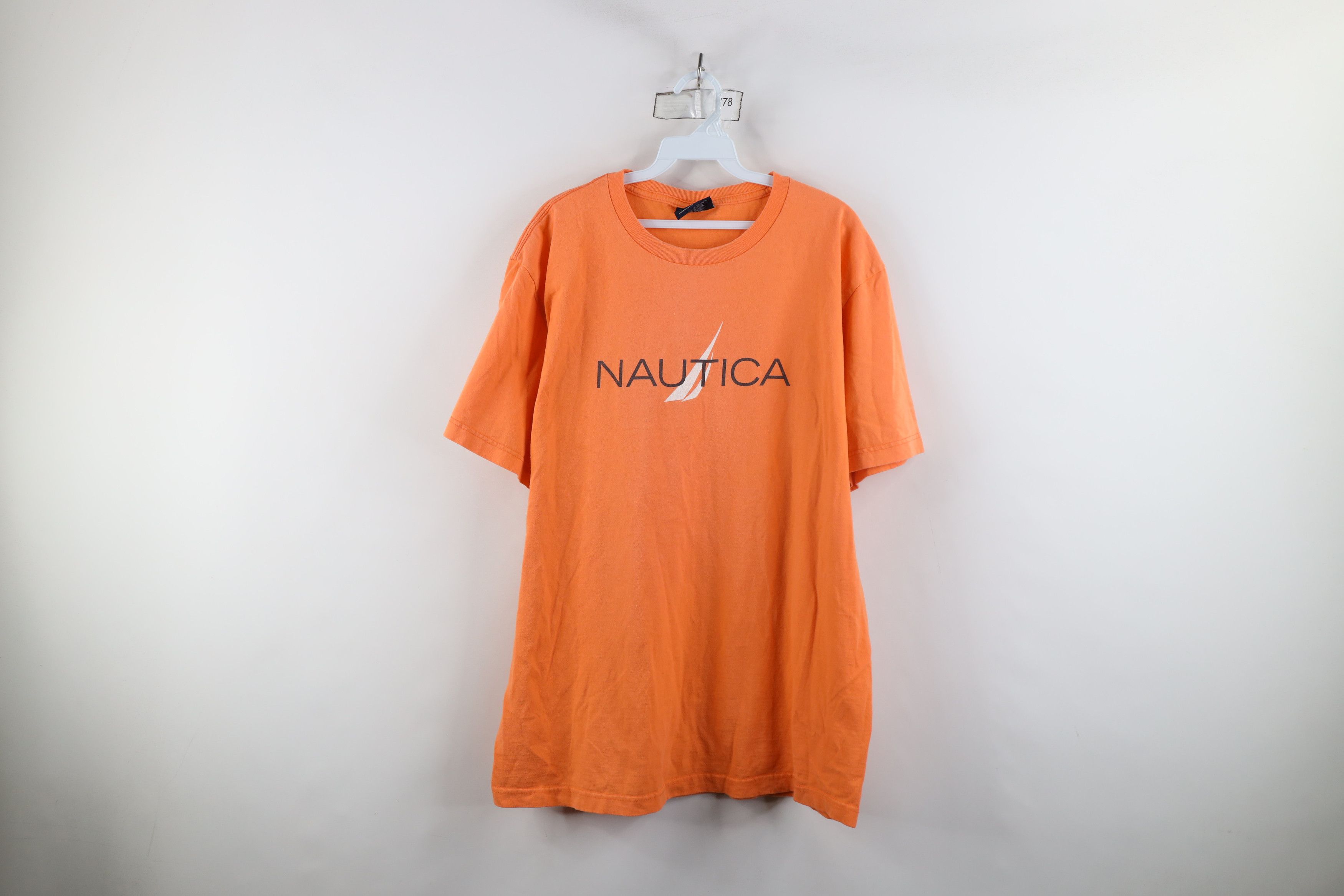 Nautica × Vintage Vintage 90s Nautica Spell Out Big Logo Sailboat T-Shirt Size US L / EU 52-54 / 3 - 1 Thumbnail