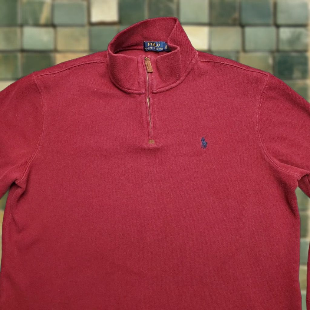 Polo Ralph Lauren Polo Ralph Lauren Sweater Mens XL Red Zip Pullover 100% Cotton Knit Mock Neck Pullover Casual Logo Embroidered Zipper Long Sleeve Size US XL / EU 56 / 4 - 1 Thumbnail