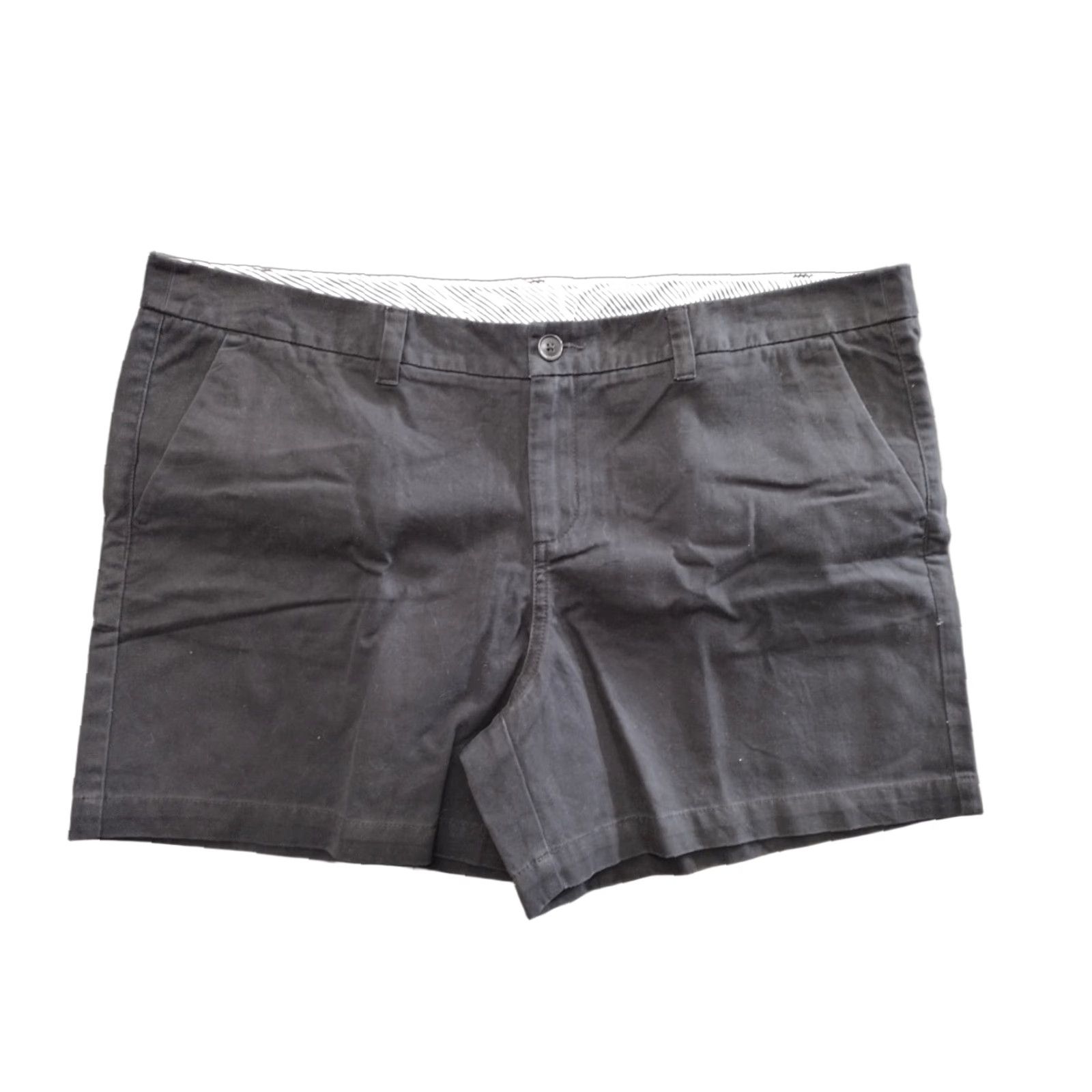 Vintage Unbranded Women's Chino Shorts 18W Black Cotton 100% - Casual 90s Rise Mid Button Zipper Flat Front Size 27" / US 4 / IT 40 - 1 Thumbnail