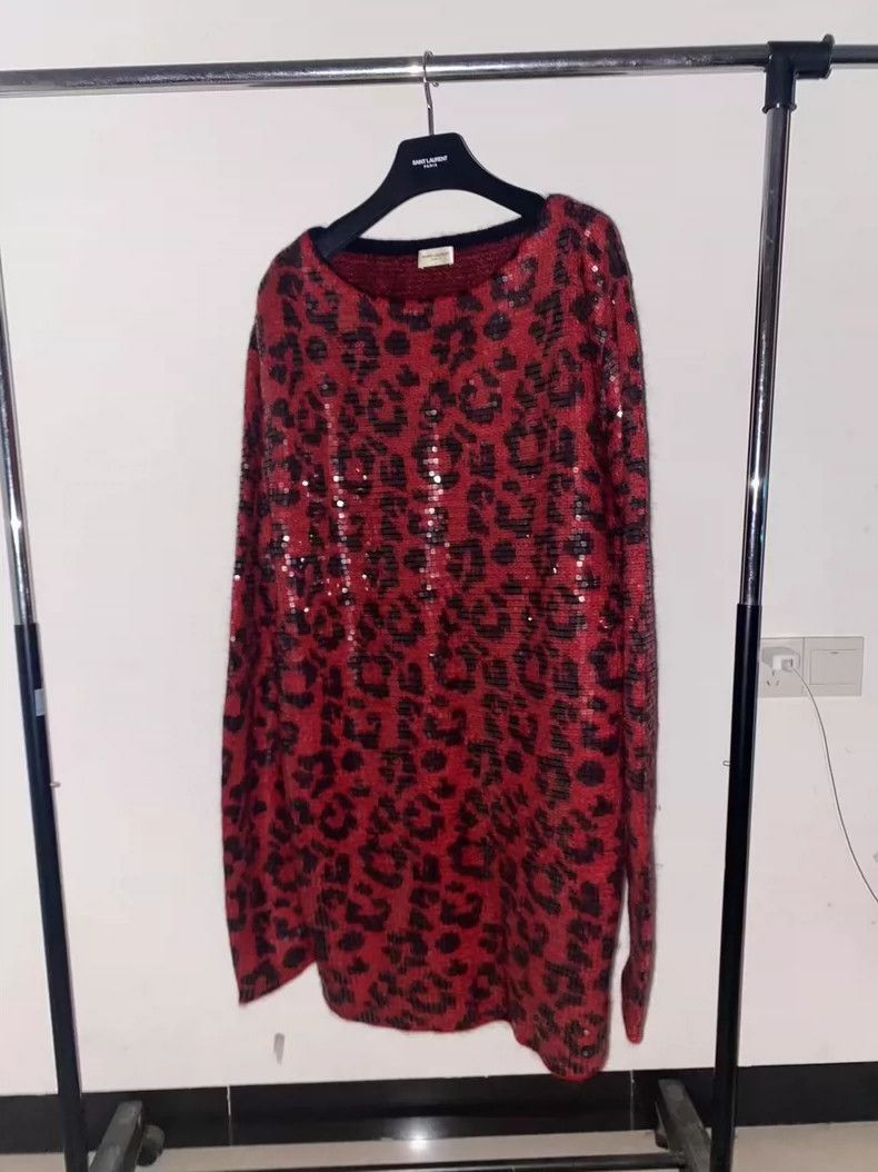 Saint Laurent Paris Saint Laurent Paris 13FW Red Scales Leopard Sweater Size US S / EU 44-46 / 1 - 1 Thumbnail