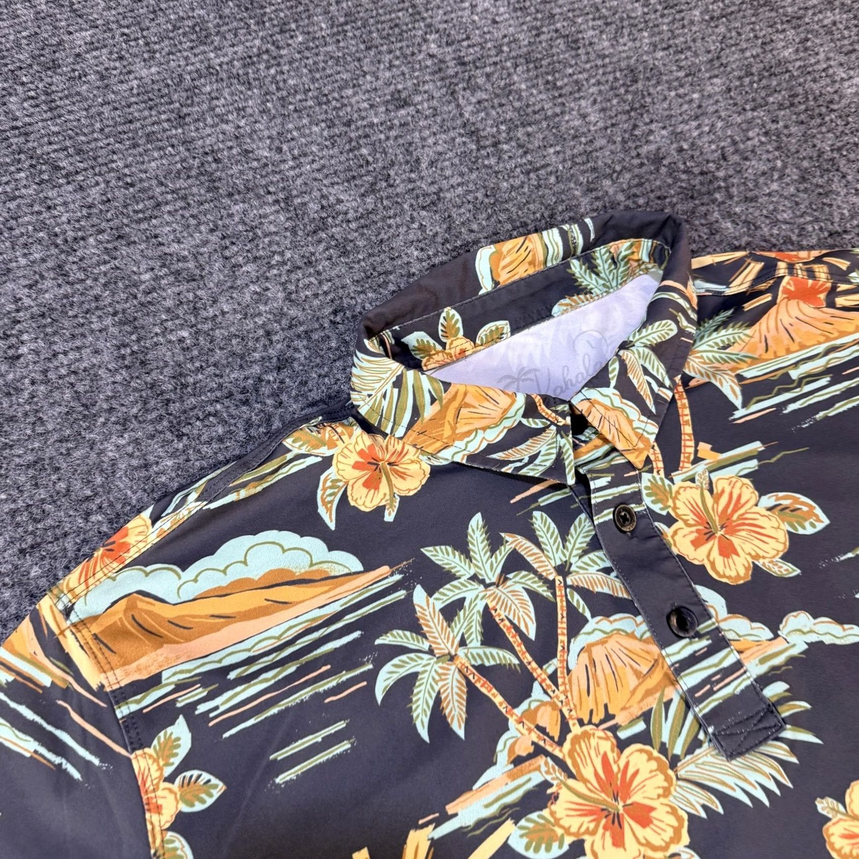 Vintage Kahala Polo Shirt Mens Large Gray Hawaiian Volcano Floral Tropical Golf Size US XL / EU 56 / 4 - 4 Thumbnail