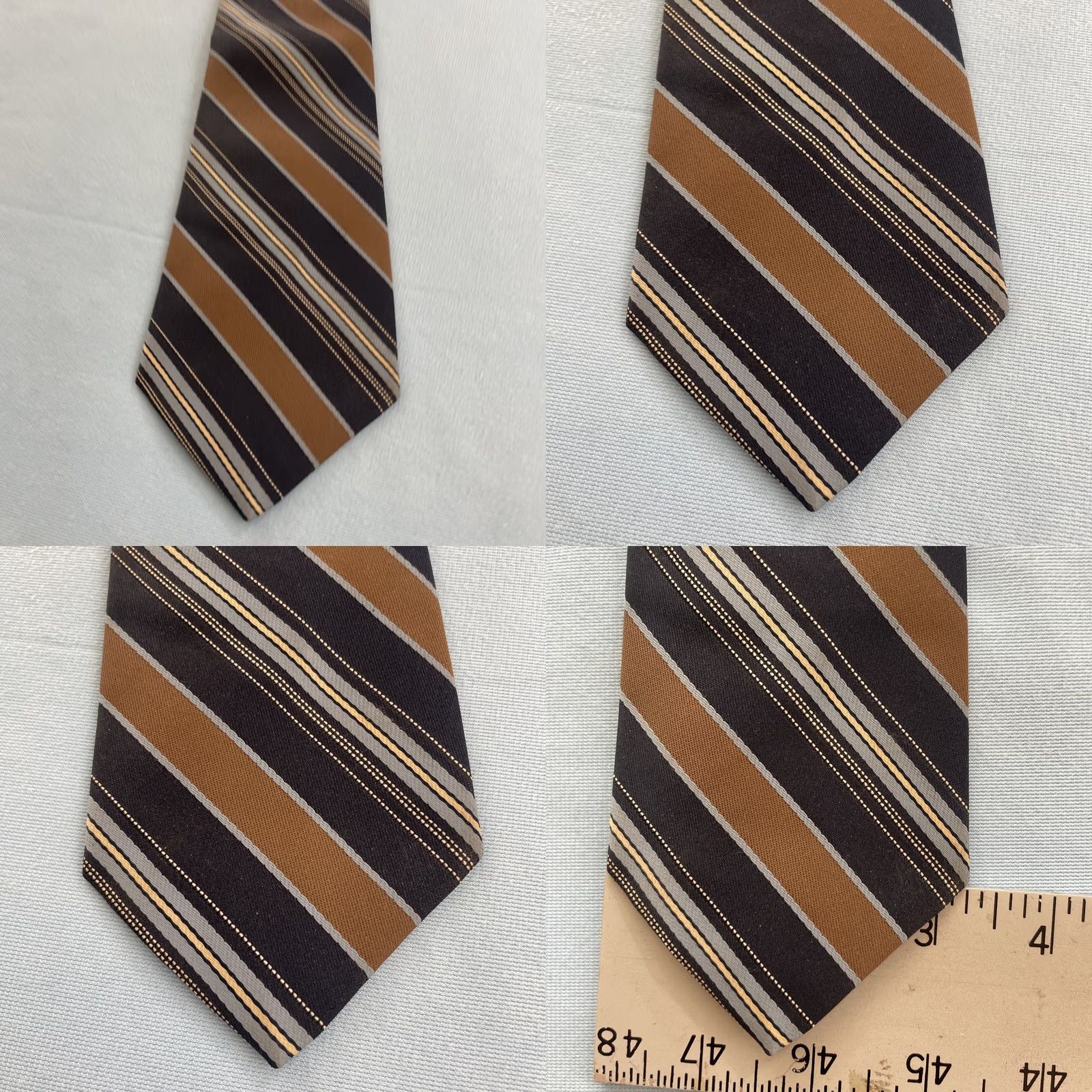 Sears Sears Repp Tie vtg 60s Men's Store Texturize Poly Necktie Stripe Brown Blue 3x55 Capsule Necktie Size ONE SIZE - 8 Thumbnail