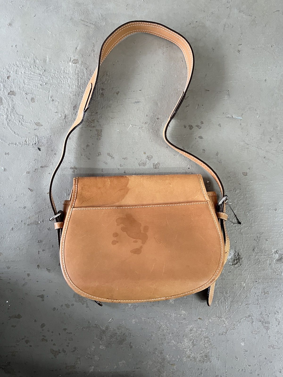 Junko Shimada × Leather Vintage Junko Shimada Part 2 Patina Suede Leather Sling Bag Size ONE SIZE - 19 Thumbnail