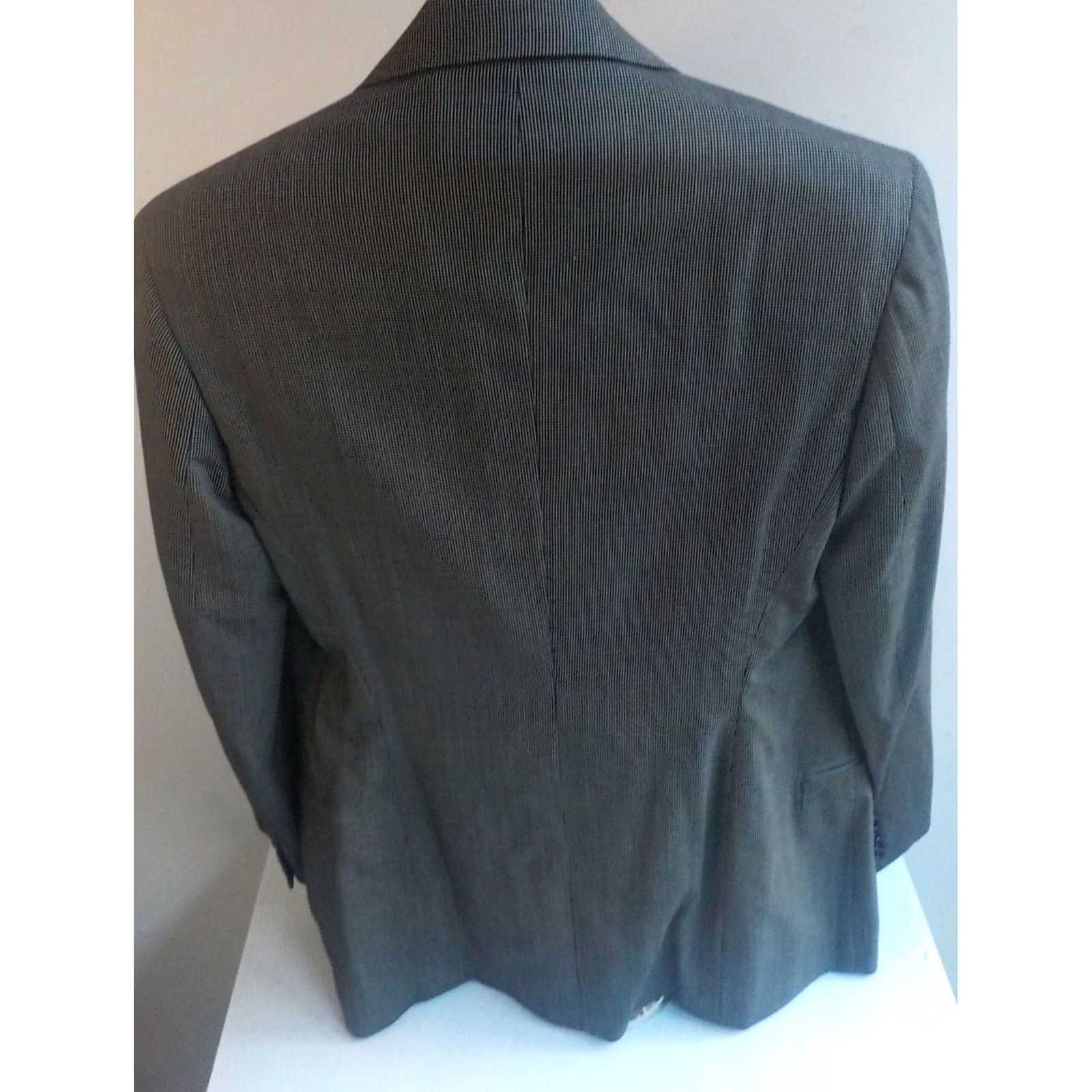 Vintage VINTAGE Ralph Lauren Blue Label 2 PC Pants Suit Wool Black/Ivory Size 4 Womens USA 100% Wool Pleated Front 2 Piece Suit Size 27" / US 4 / IT 40 - 5 Thumbnail