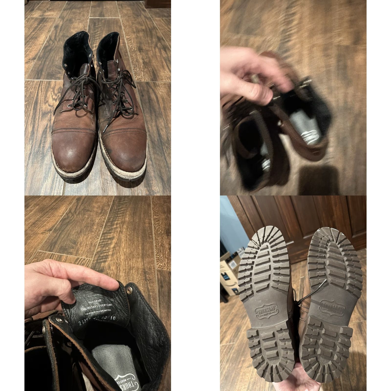 Thursday Boot Company VINTAGE? Thursday Boots Mens Boot 13 Leather Brown Lace Up Leather Upper US 13 Solid Shoes? Size US 13 / EU 46 - 8 Thumbnail
