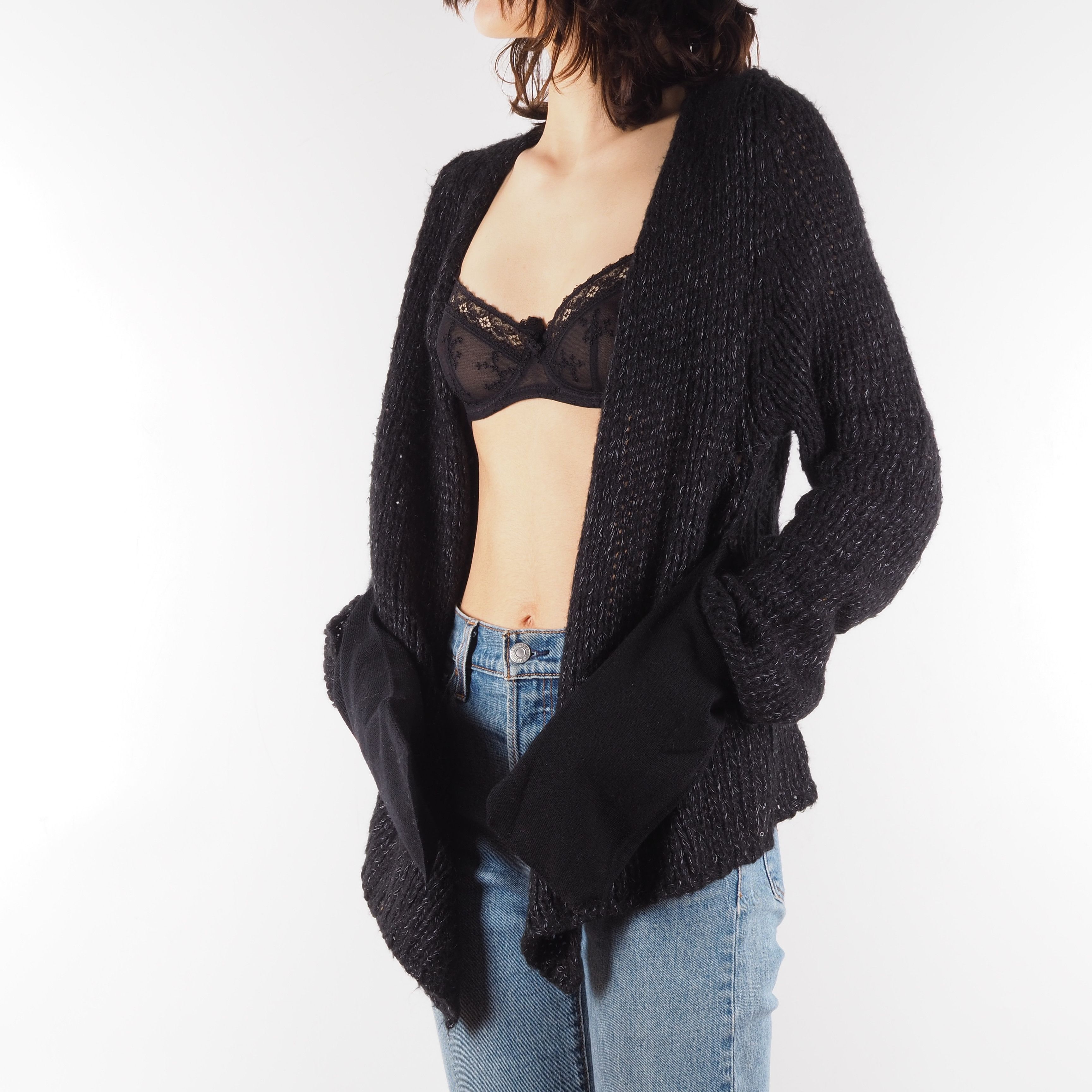 Sarah Pacini Sarah Pacini Gray Mohair Open Cape Sweater Cardigan Size ONE SIZE - 2 Thumbnail