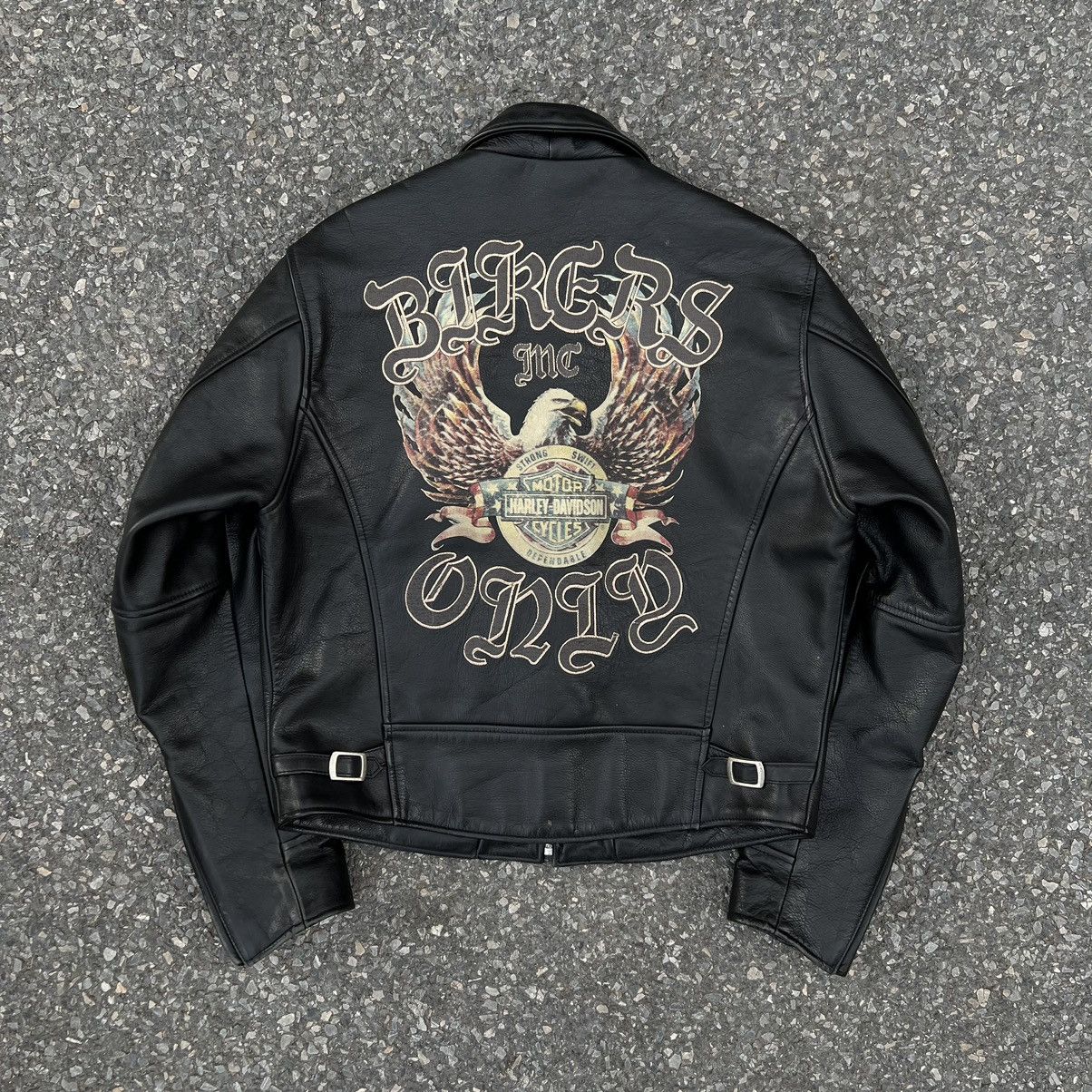 Harley Davidson × Leather Harley-Davidson USA Flag Leather Jacket Size US L / EU 52-54 / 3 - 2 Thumbnail