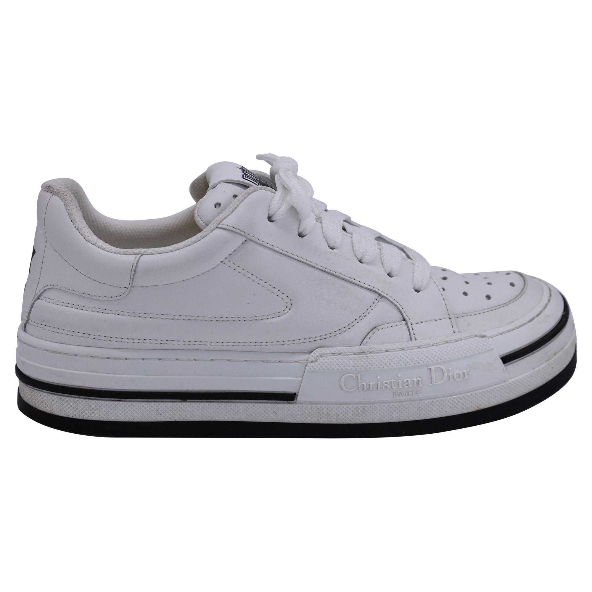 Dior Dior D-Freeway Low-Top Sneakers in White Leather Size US 6.5 / EU 39-40 - 1 Thumbnail