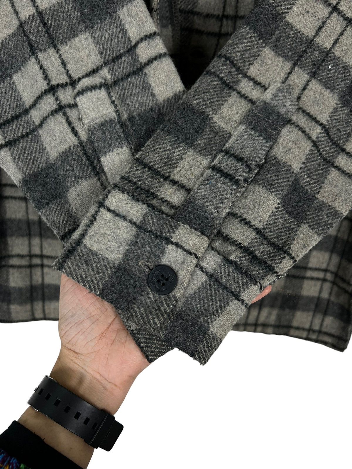 Japanese Brand × Vintage 🔥 VINTAGE STREET GUY PLAID WOOL CPO JACKET Size US M / EU 48-50 / 2 - 12 Thumbnail