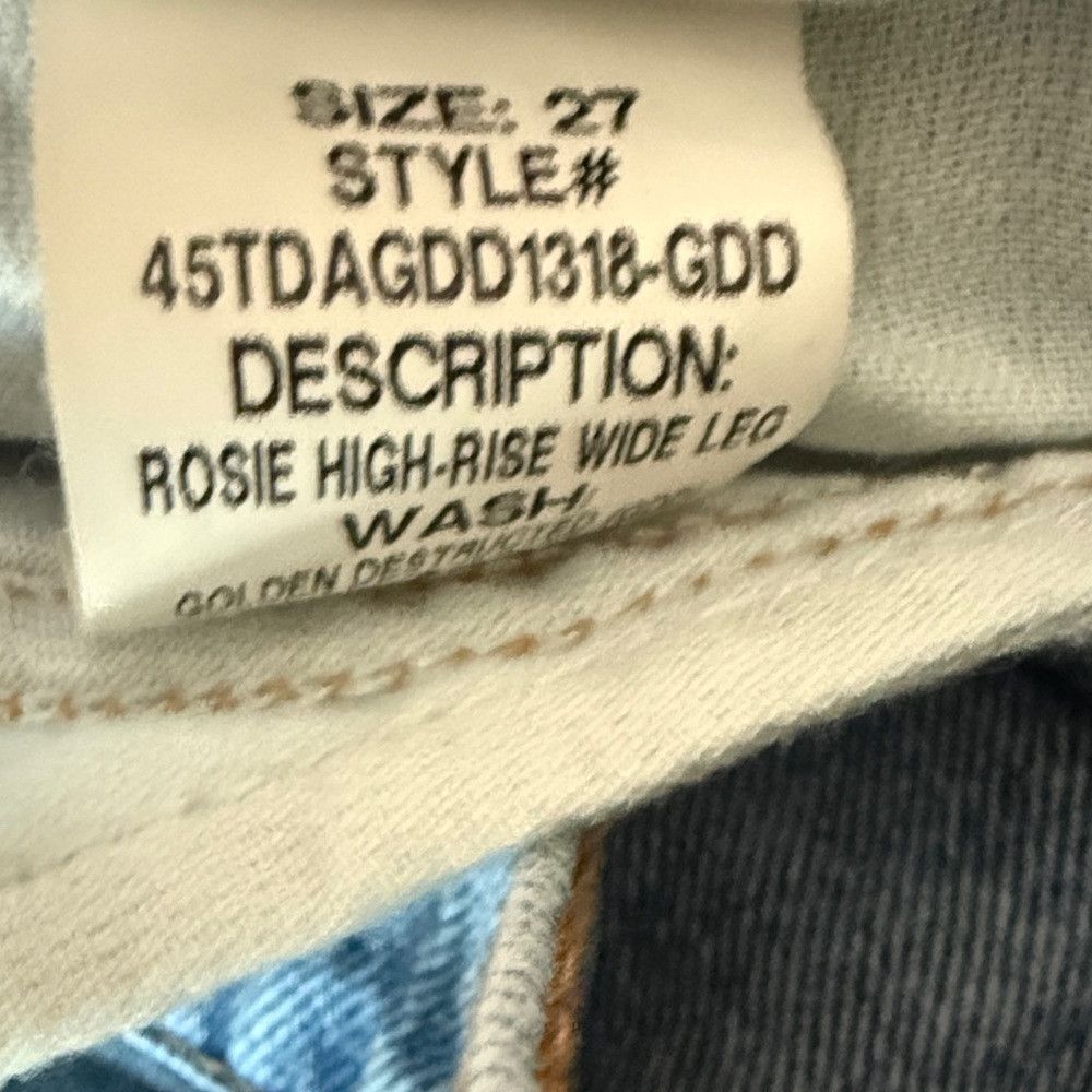 Hudson Hudson Jeans Women's High Rise Wide Leg Distressed Blue Cas Size 27" / US 4 / IT 40 - 4 Thumbnail
