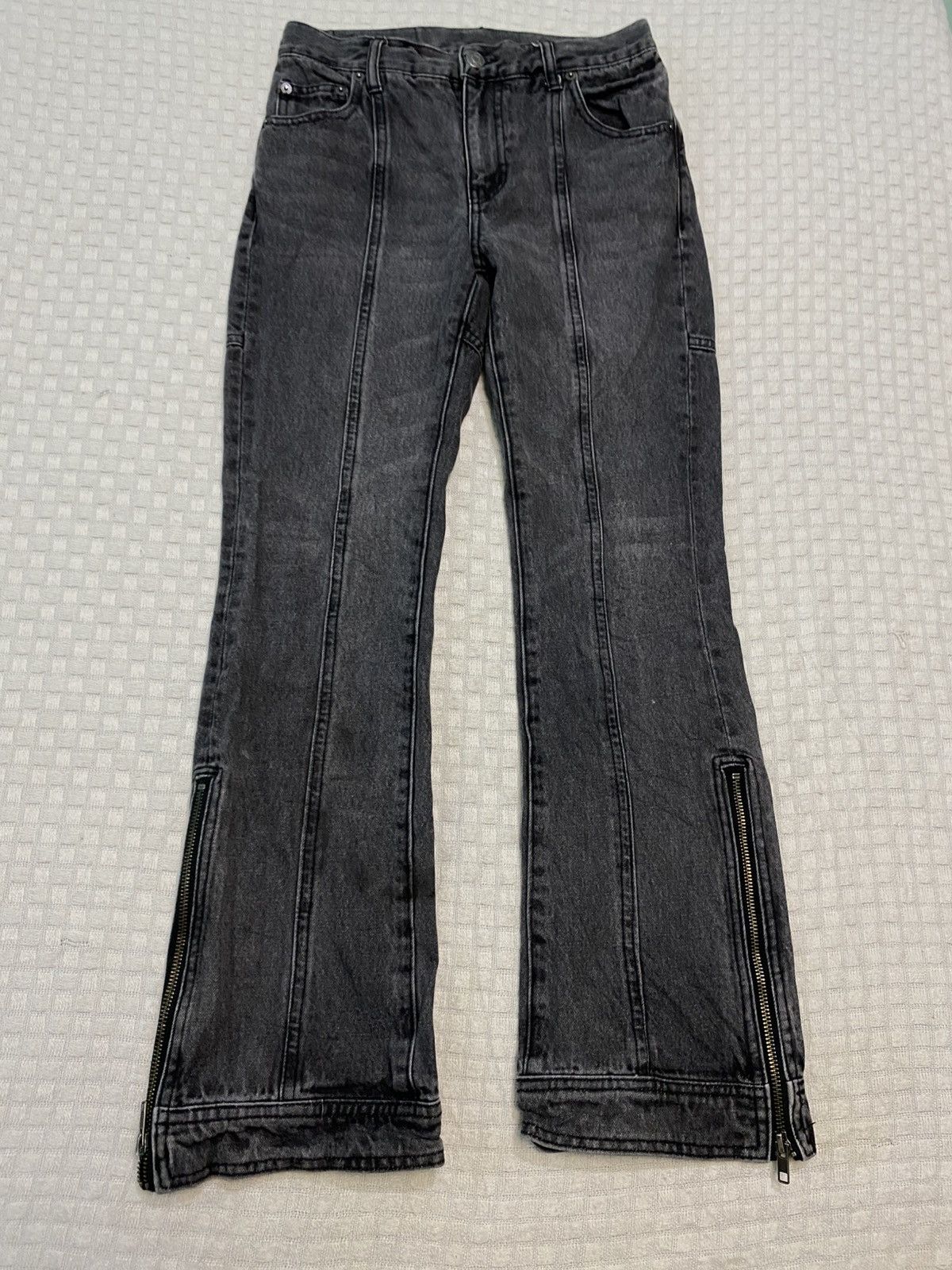 If Six Was Nine Xgirl Sich Color Ripped Distress jean denim zipped wide leg Size US 26 / EU 42 - 1 Thumbnail