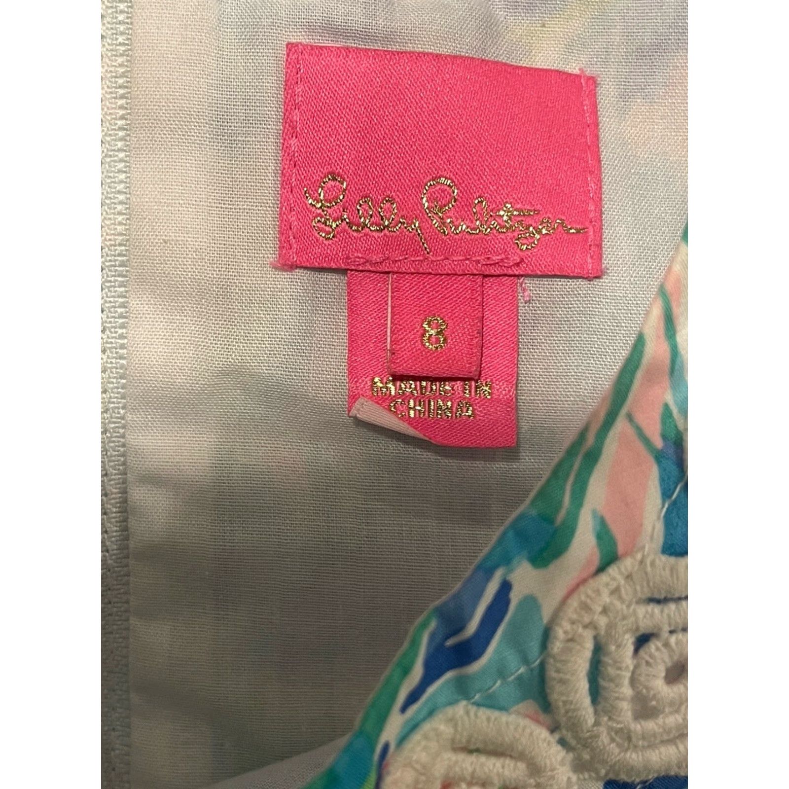 Lilly Pulitzer VINTAGE Lilly Pulitzer Ibiza Blue Cabana Shift Dress Girls Size 8 Size M / US 6-8 / IT 42-44 - 6 Thumbnail