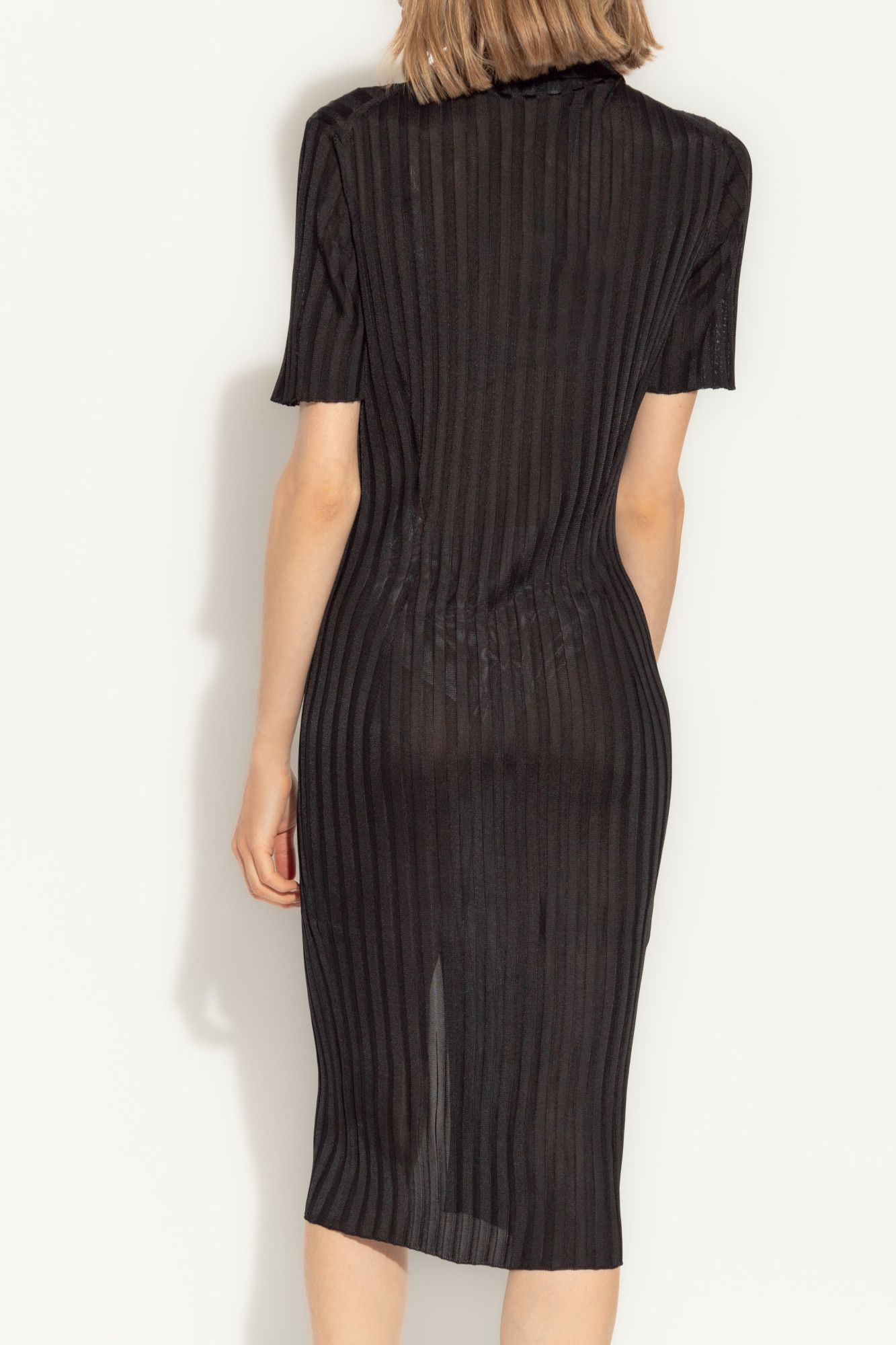 Versace o1s22i1n1024 Knitted Shirt Dress in Black Size S / US 4 / IT 40 - 4 Thumbnail