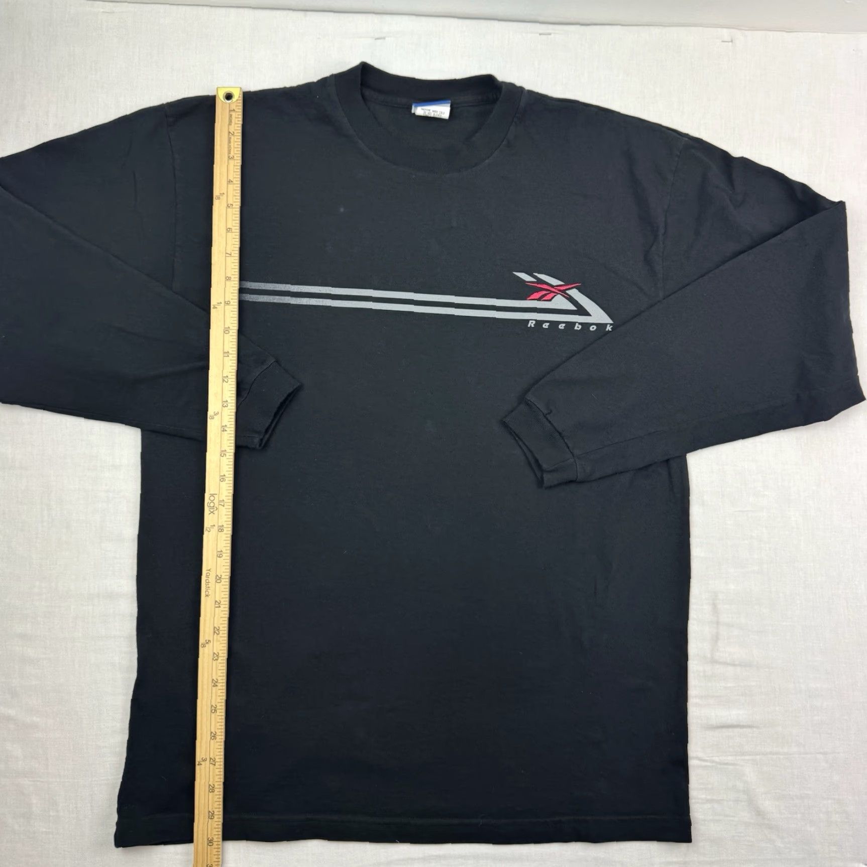Reebok VINTAGE Reebok Long Sleeve Shirt Mens Adult Large Black 90s Y2K Embroidery Cotton Crew Neck Vintage Size US L / EU 52-54 / 3 - 6 Thumbnail